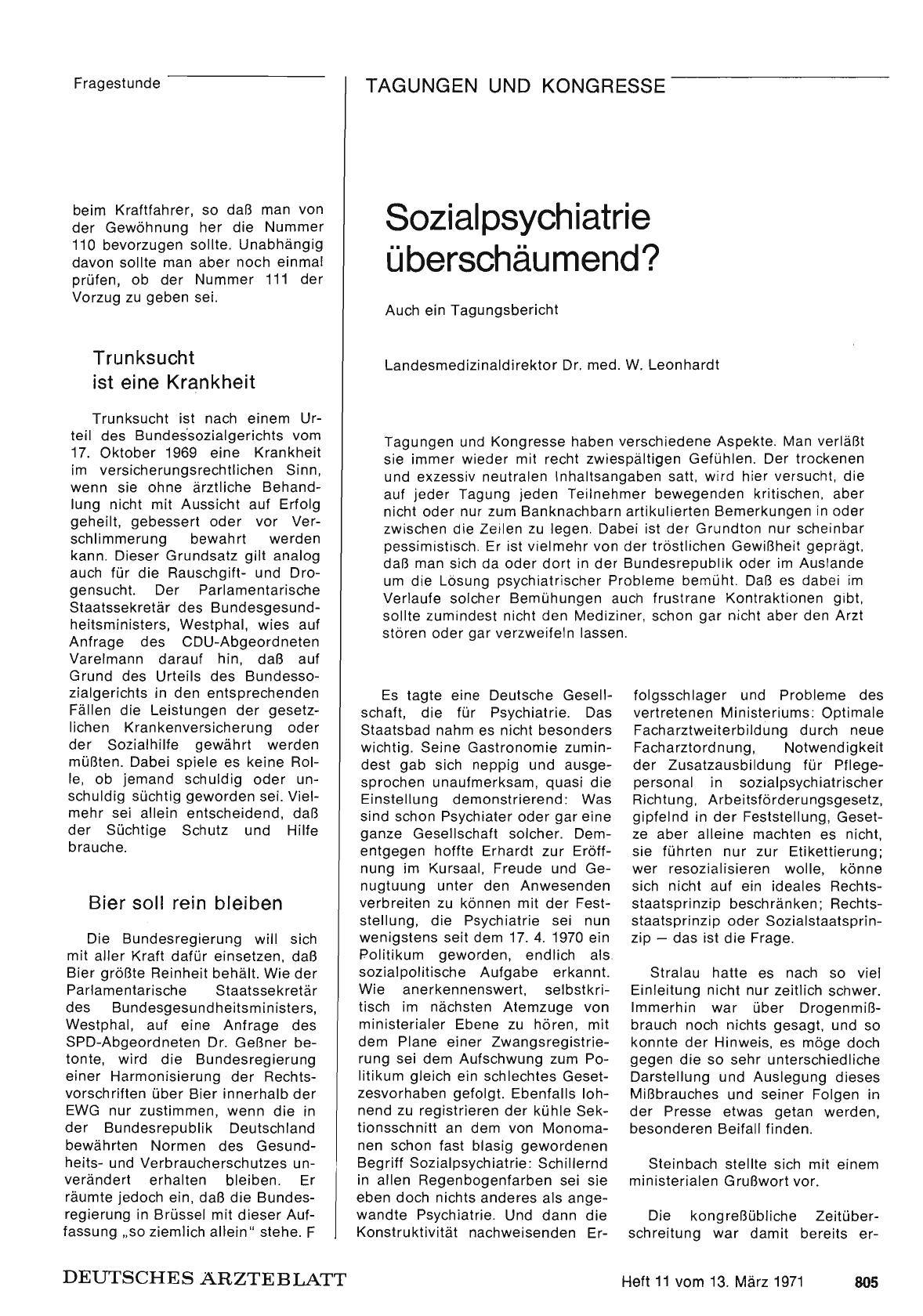 Vorschauseite 1: Sozialpsychiatrie überschäumend?