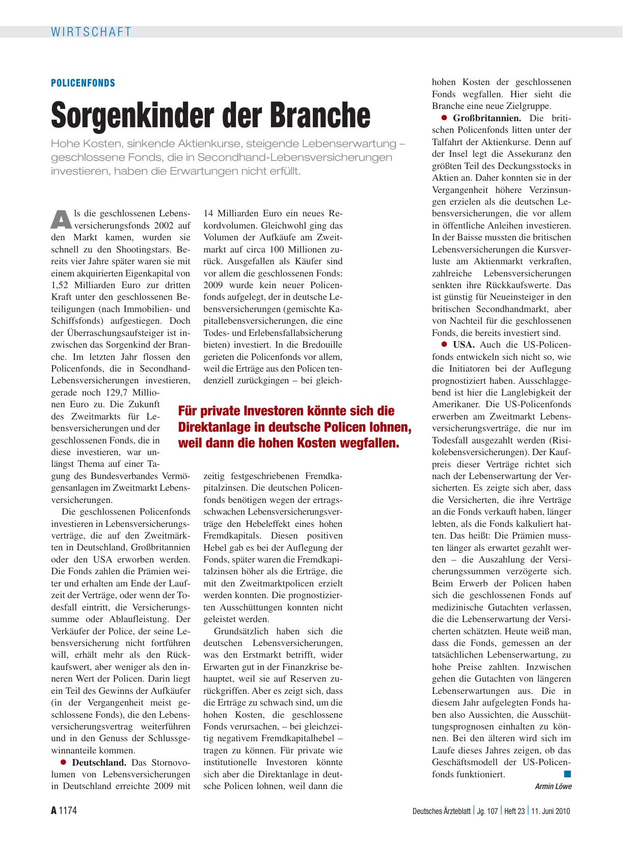 Vorschauseite 1: Policenfonds: Sorgenkinder der Branche