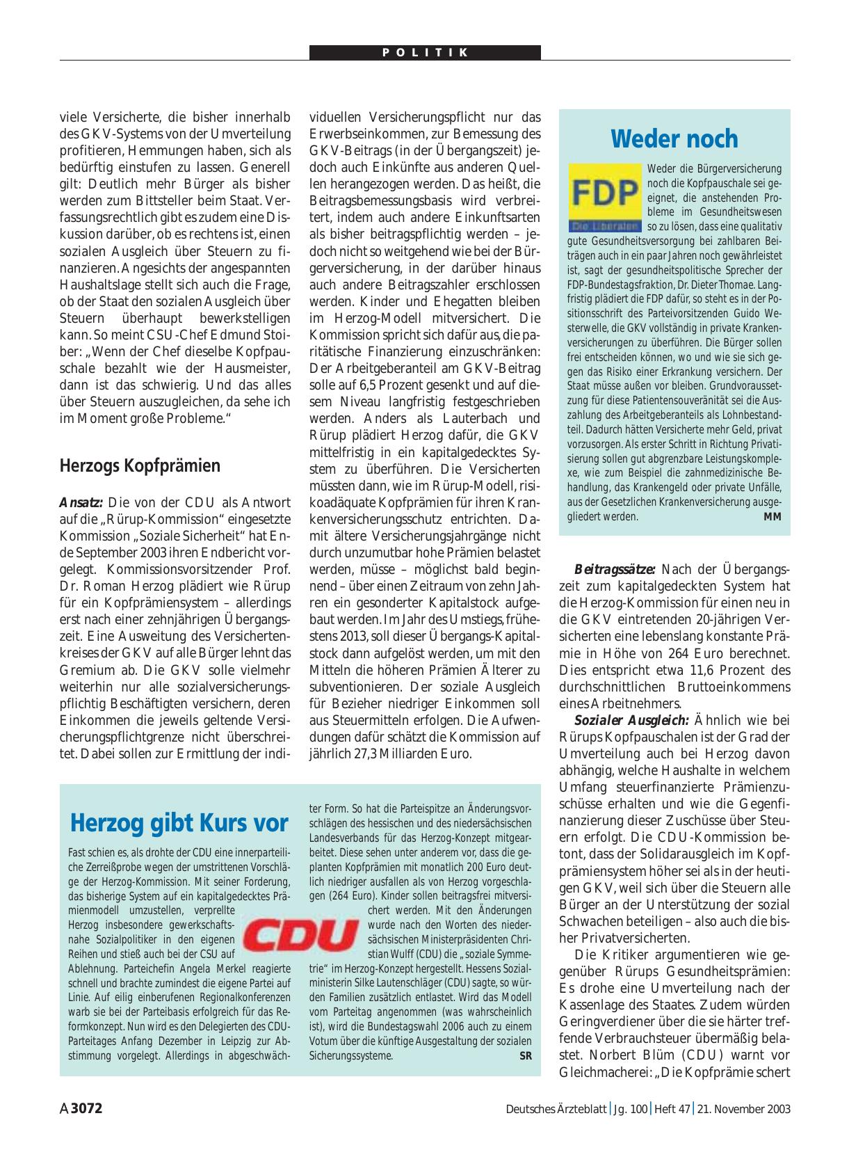 Vorschauseite 1: FDP: Weder noch