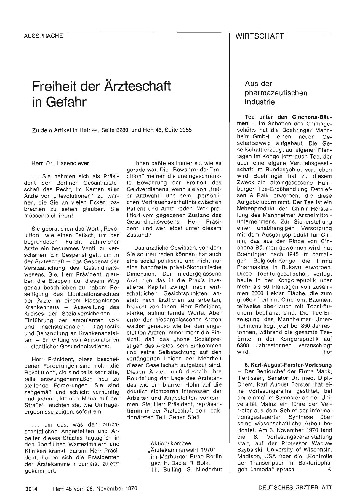 Vorschauseite 1: Aus der pharmazeutischen Industrie