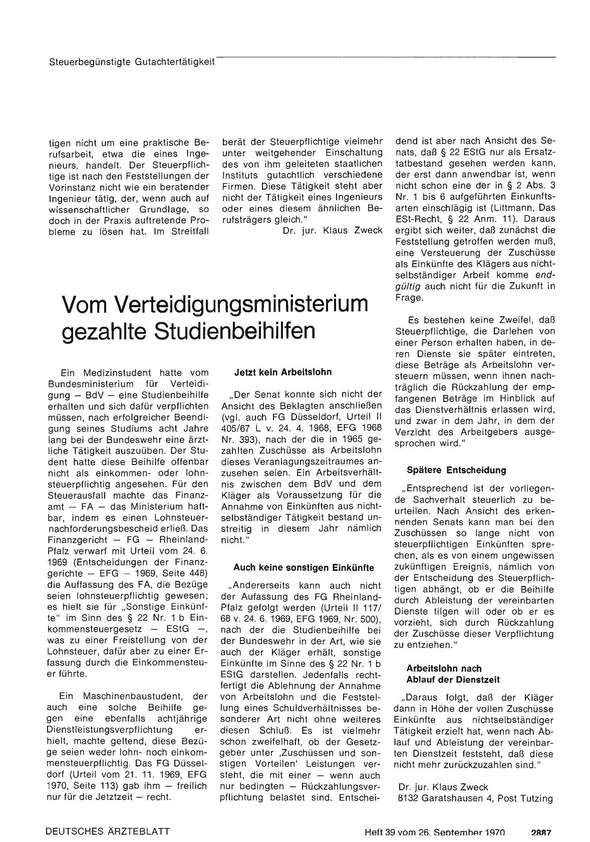 Vorschauseite 1: Vom Verteidigungsministerium gezahlte Studienbeihilfen