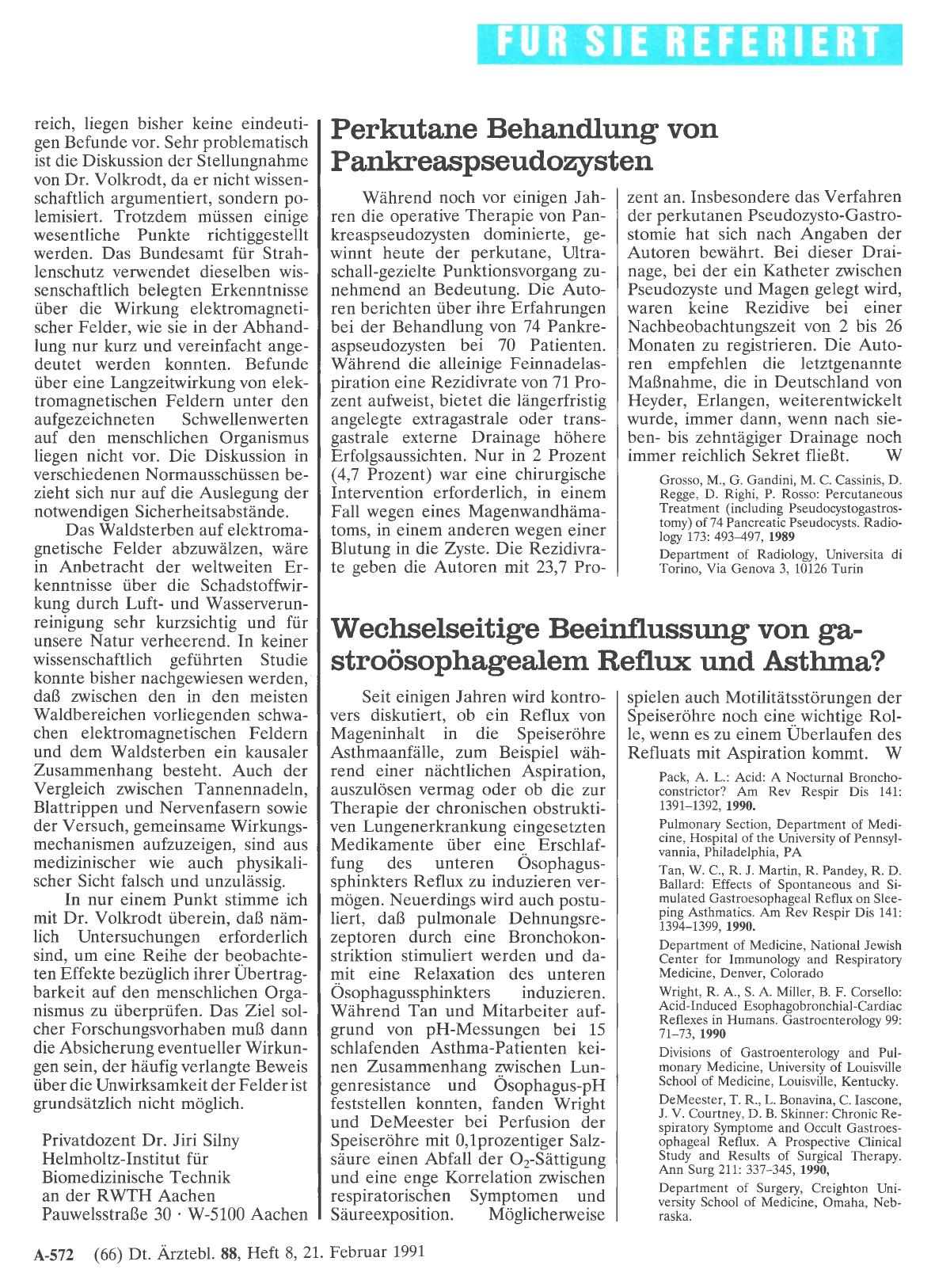 Vorschauseite 1: Perkutane Behandlung von Pankreaspseudozysten