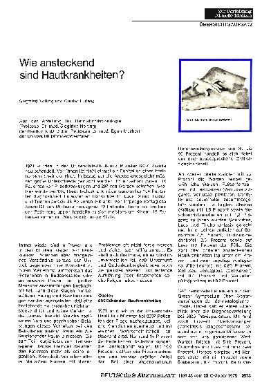Vorschauseite 1: Wie ansteckend sind Hautkrankheiten?
