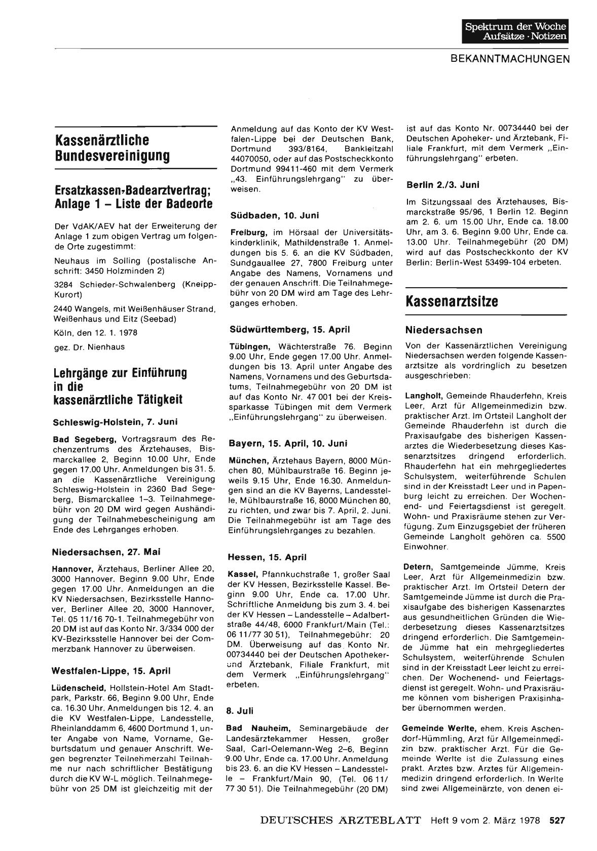 Vorschauseite 1: Kassenarztsitze