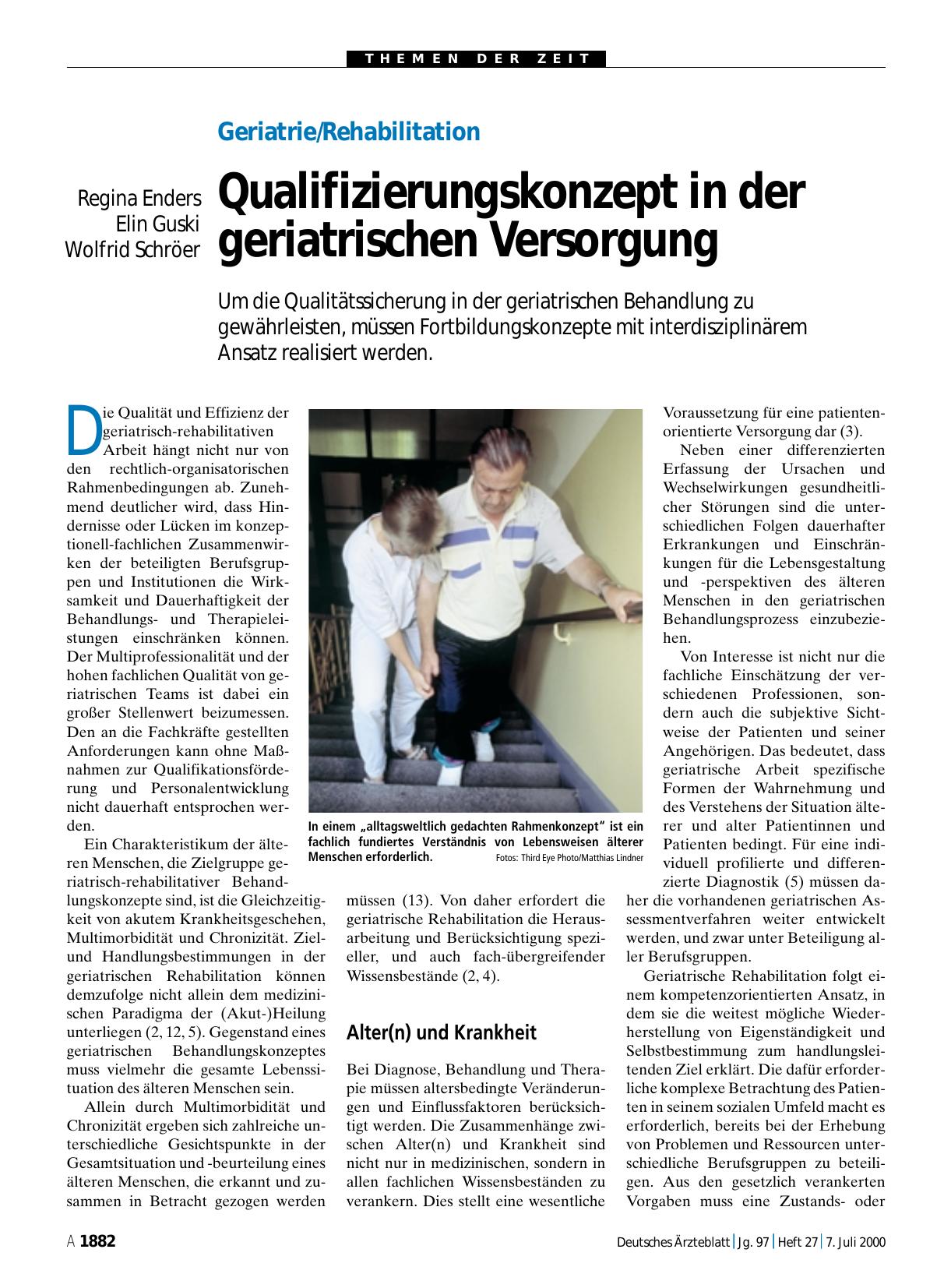 Vorschauseite 1: Geriatrie/Rehabilitation: Qualifizierungskonzept in der geriatrischen Versorgung