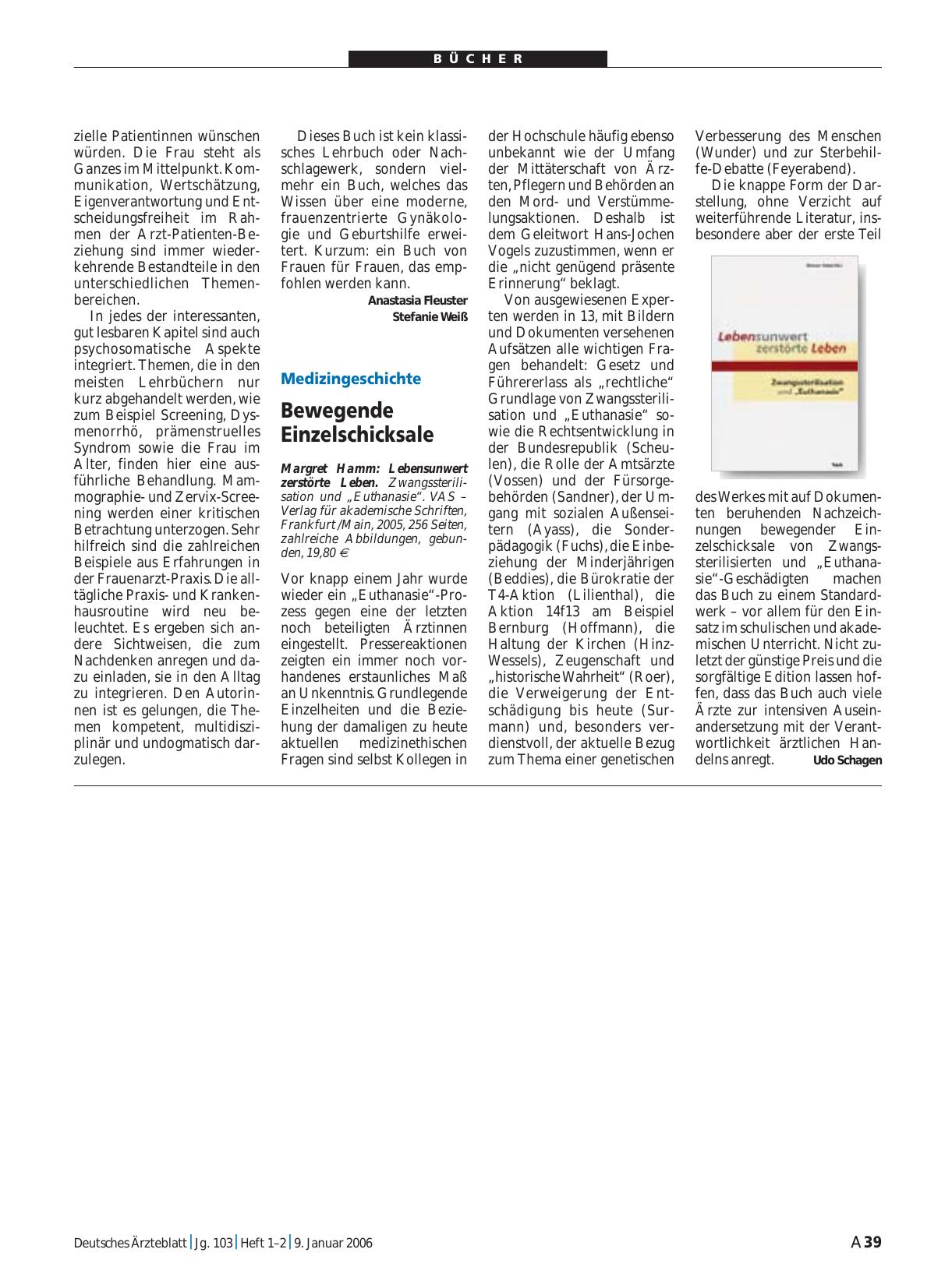 Vorschauseite 1: Lebensunwert zerstörte Leben. Zwangssterilisation und „Euthanasie“