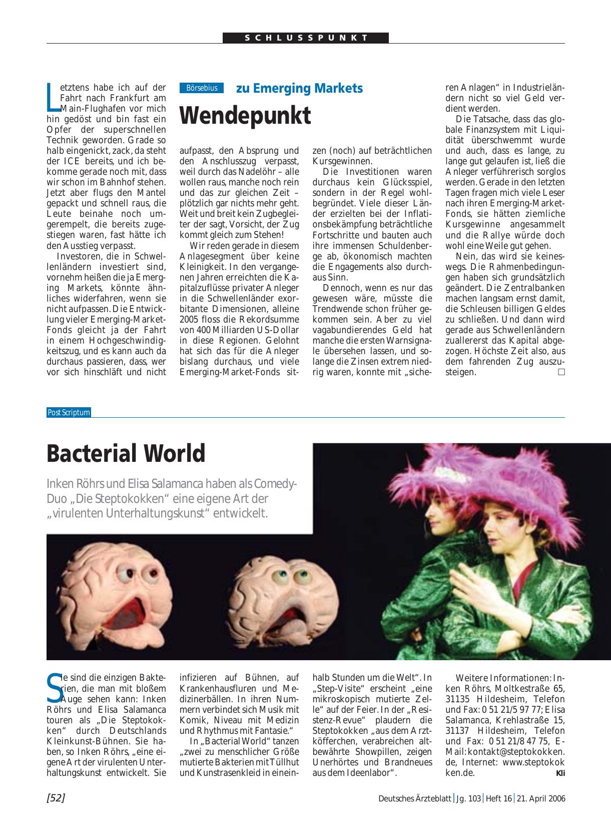 Vorschauseite 1: zu Emerging Markets: Wendepunkt
