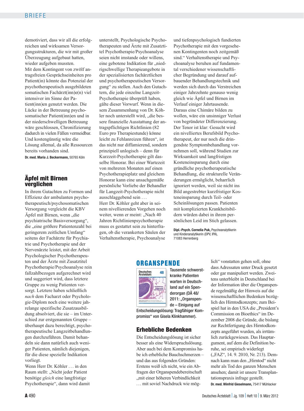 Vorschauseite 1: Organspende: Erhebliche Bedenken