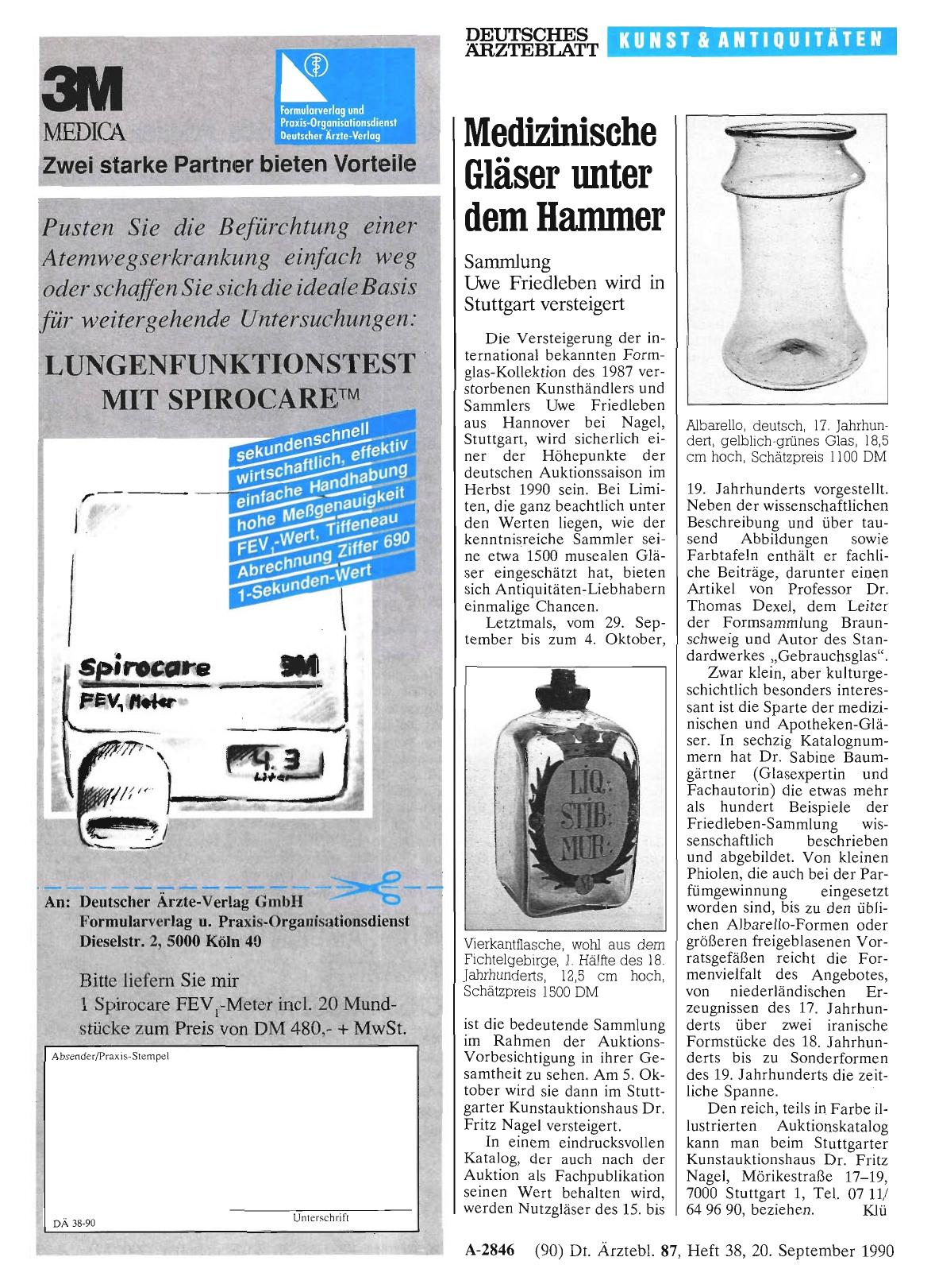 Vorschauseite 1: Medizinische Gläser unter dem Hammer