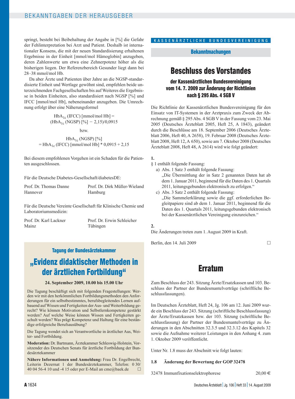 Vorschauseite 1: Bekanntmachungen: Erratum