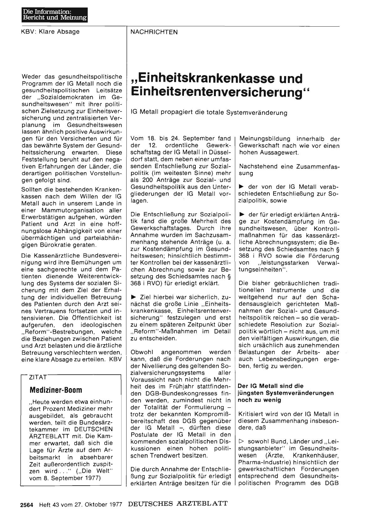 Vorschauseite 1: Mediziner-Boom