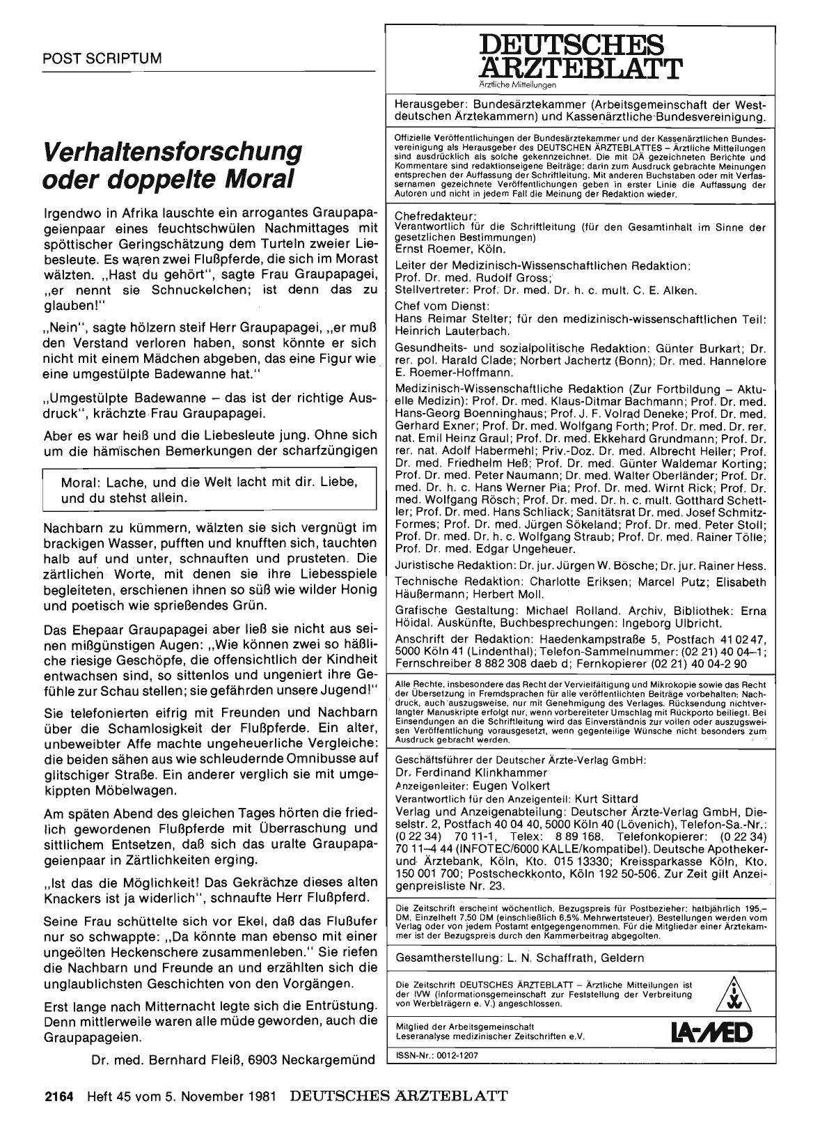 Vorschauseite 1: Verhaltensforschung oder doppelte Moral