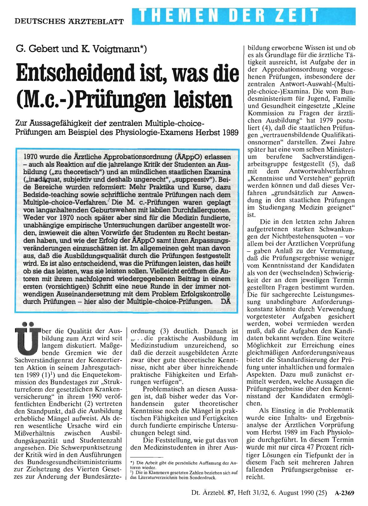 Vorschauseite 1: Entscheidend ist, was die (M. c. -)Prüfungen leisten