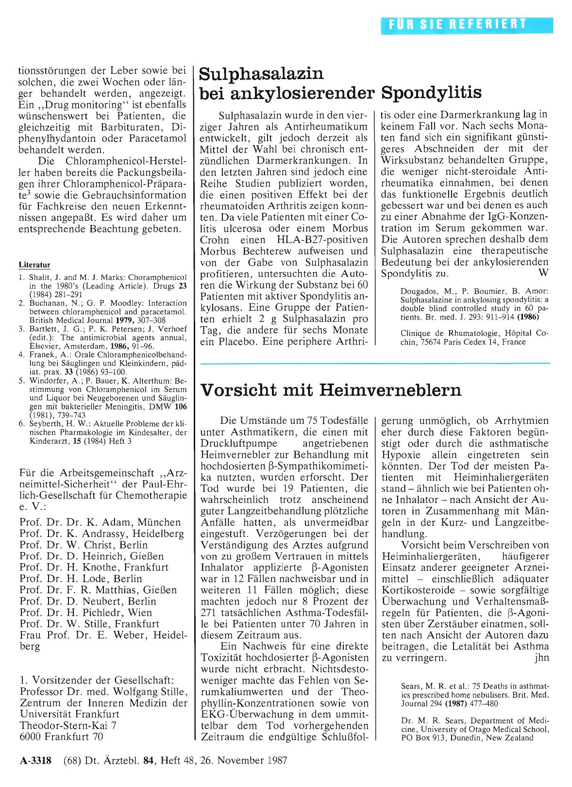 Vorschauseite 1: Sulphasalazin bei ankylosierender Spondylitis