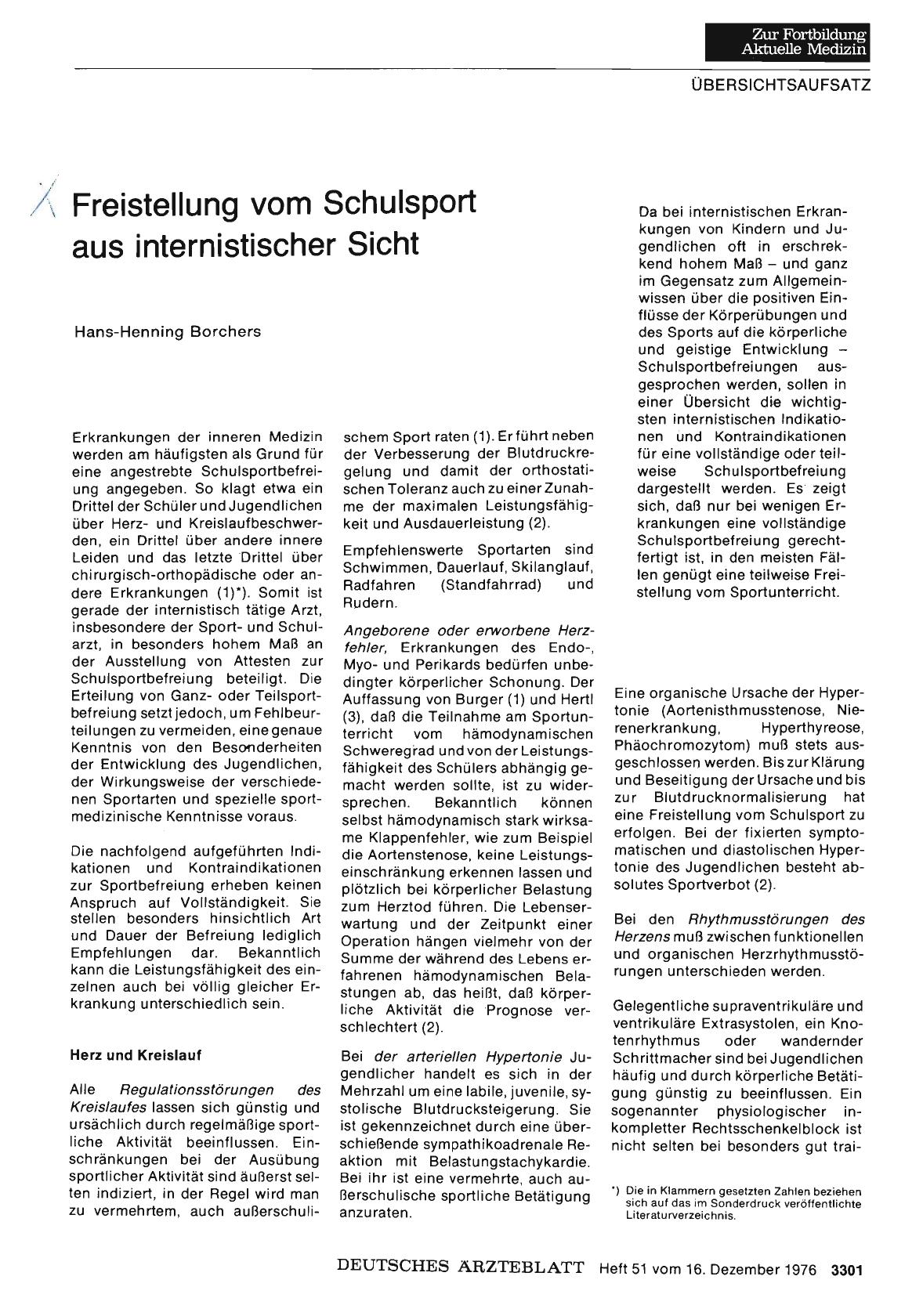 Vorschauseite 1: Freistellung vom Schulsport aus internistischer Sicht