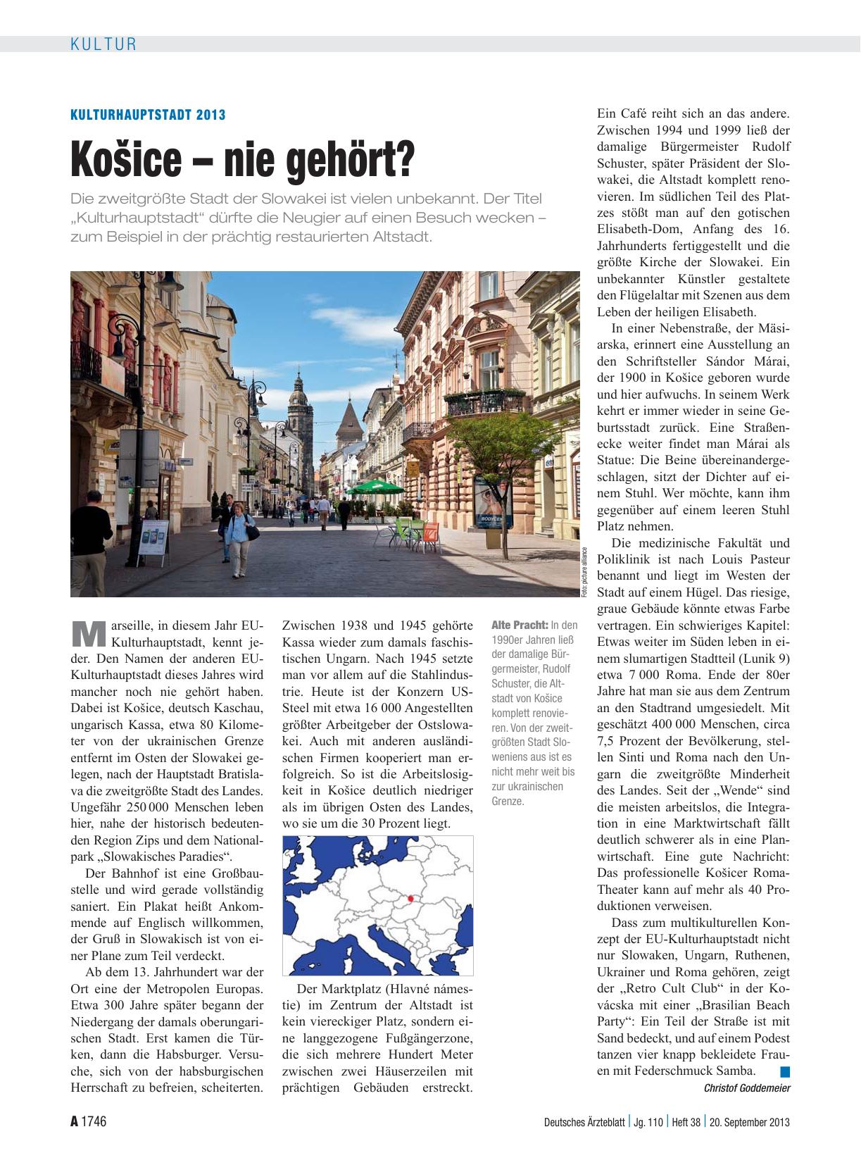 Vorschauseite 1: Kulturhauptstadt 2013: Košice – nie gehört?