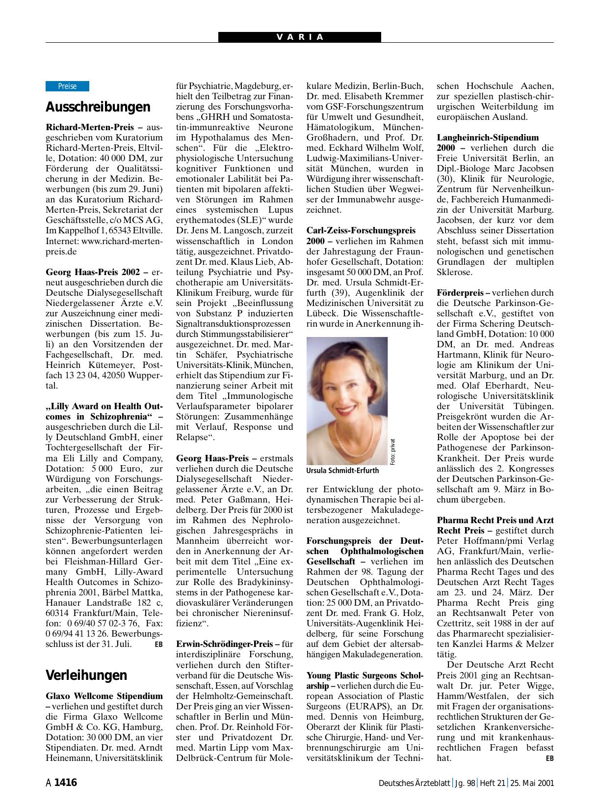 Vorschauseite 1: Ausschreibungen