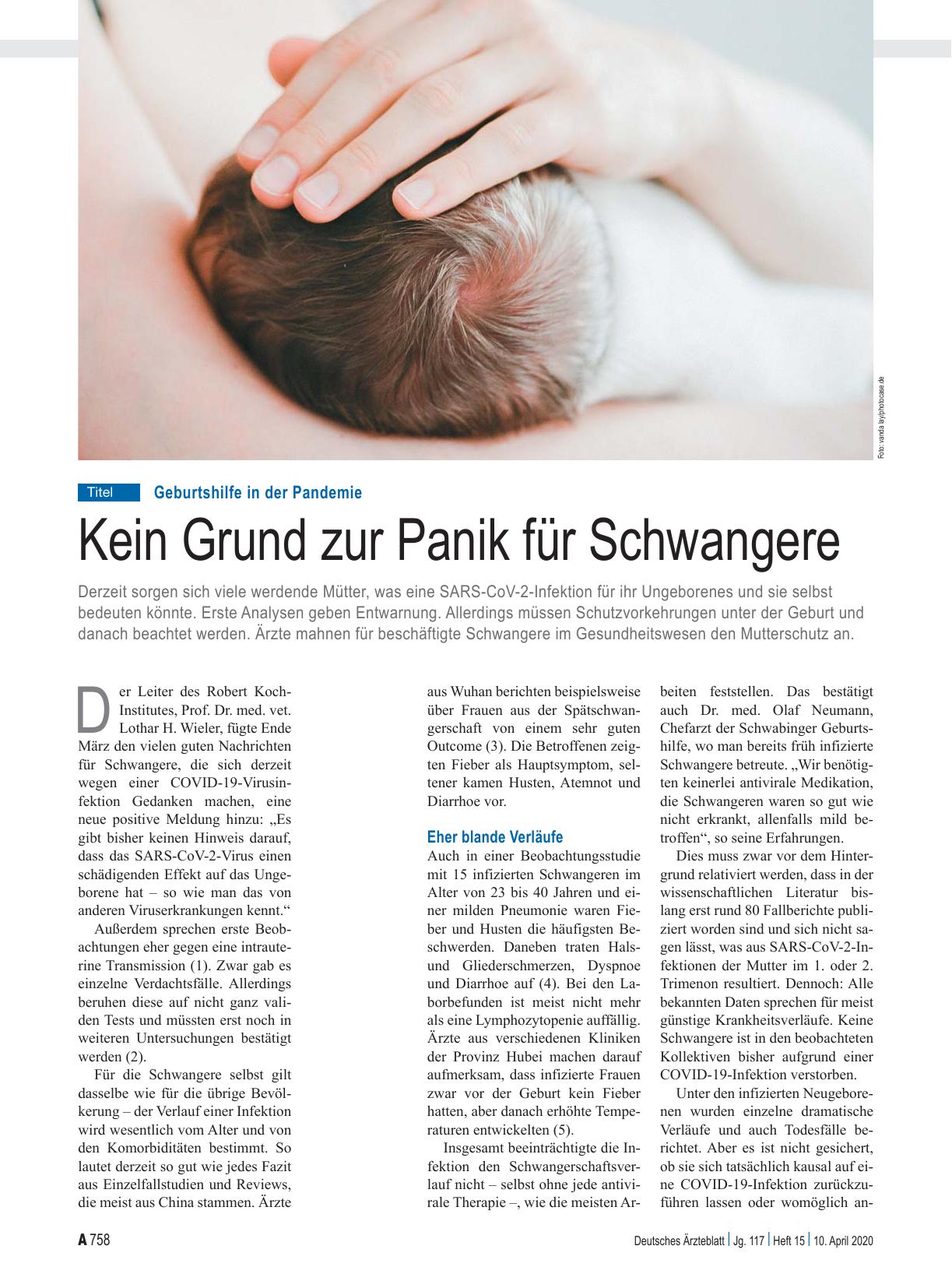 Vorschauseite 1: Geburtshilfe in der Pandemie: Kein Grund zur Panik für Schwangere
