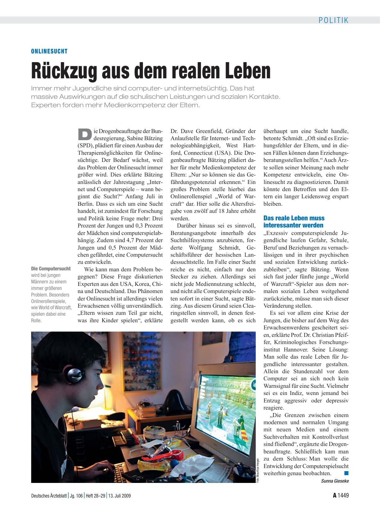 Vorschauseite 1: Onlinesucht: Rückzug aus dem realen Leben