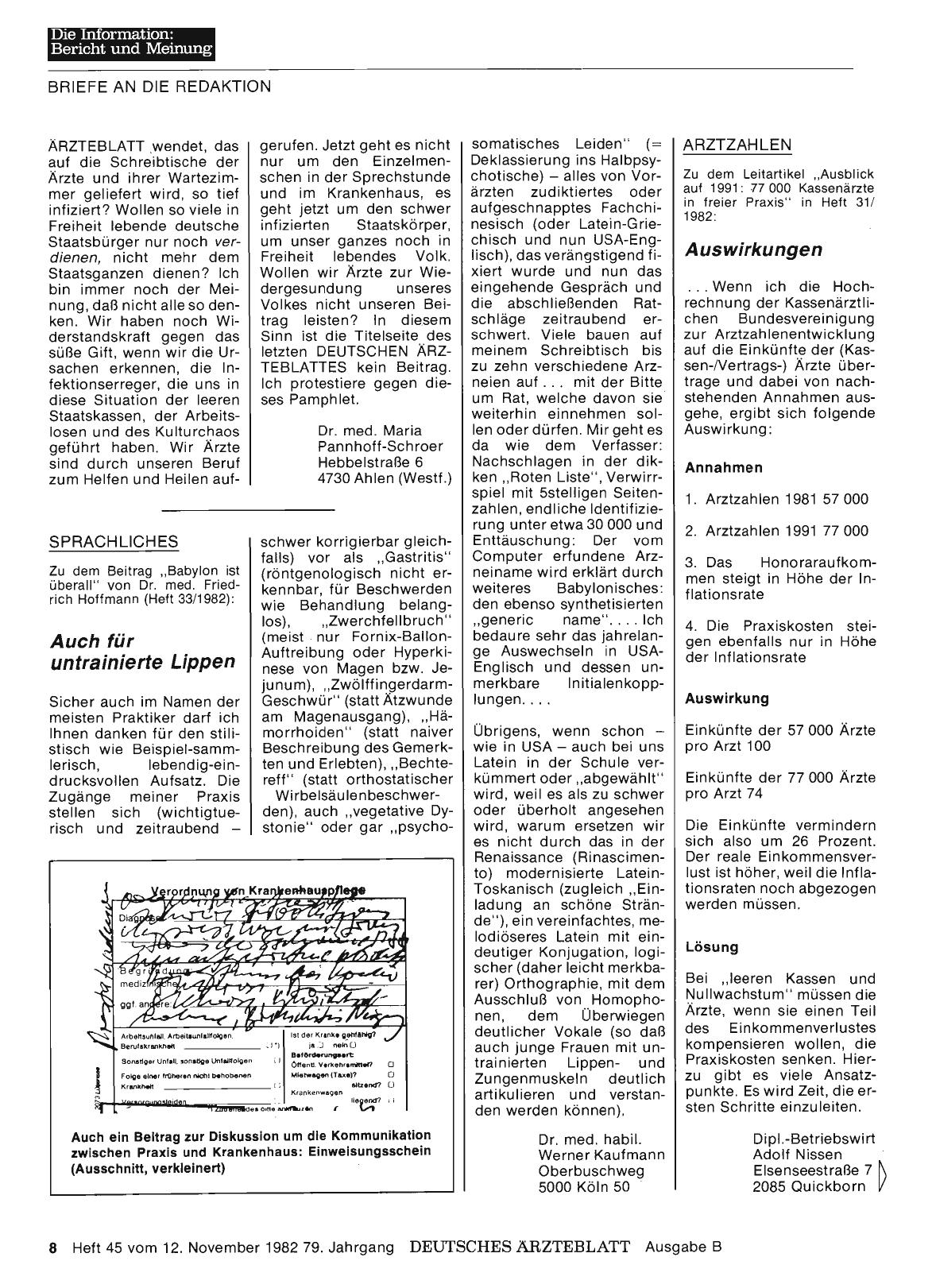 Vorschauseite 1: ARZTZAHLEN: Auswirkungen