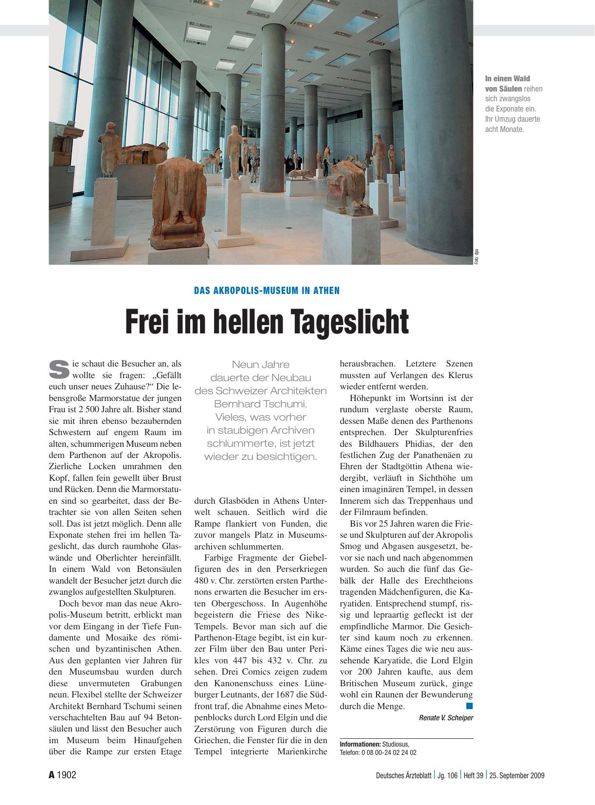 Vorschauseite 1: Das Akropolis-Museum in Athen: Frei im hellen Tageslicht