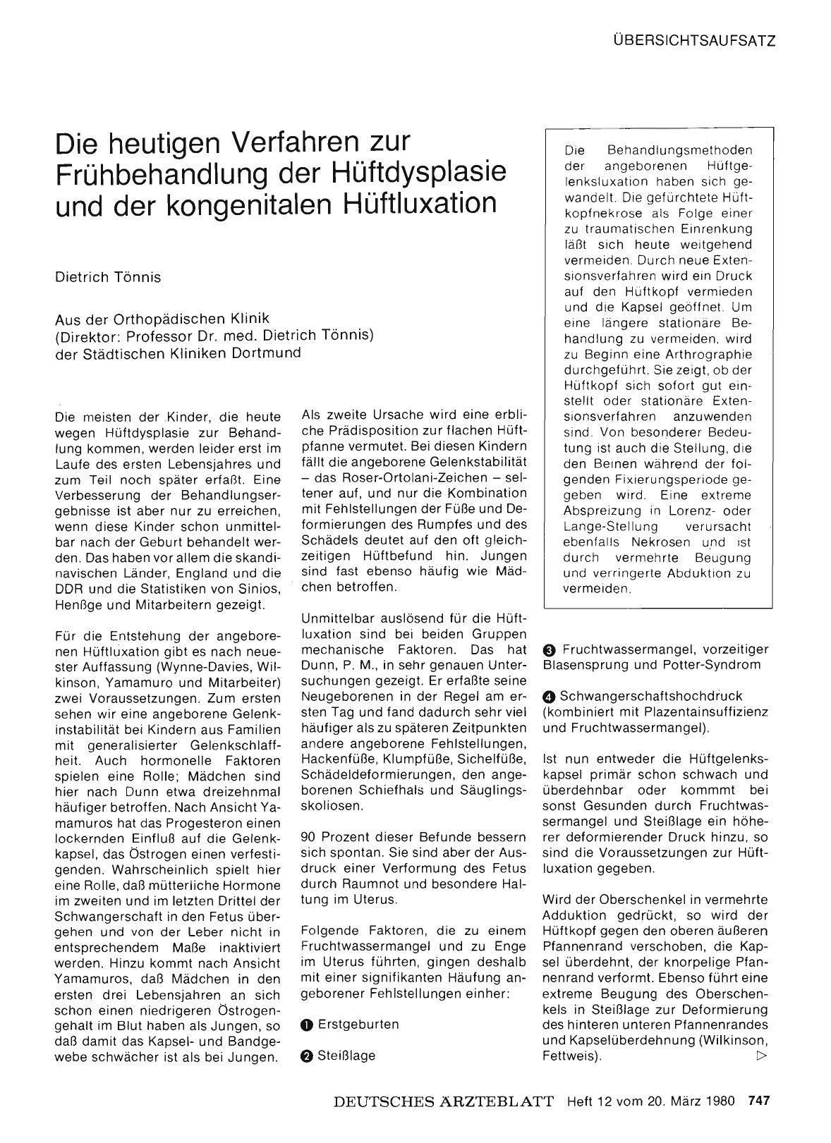 Vorschauseite 1: Die heutigen Verfahren zur Frühbehandlung der Hüftdysplasie und der kongenitalen Hüftluxation