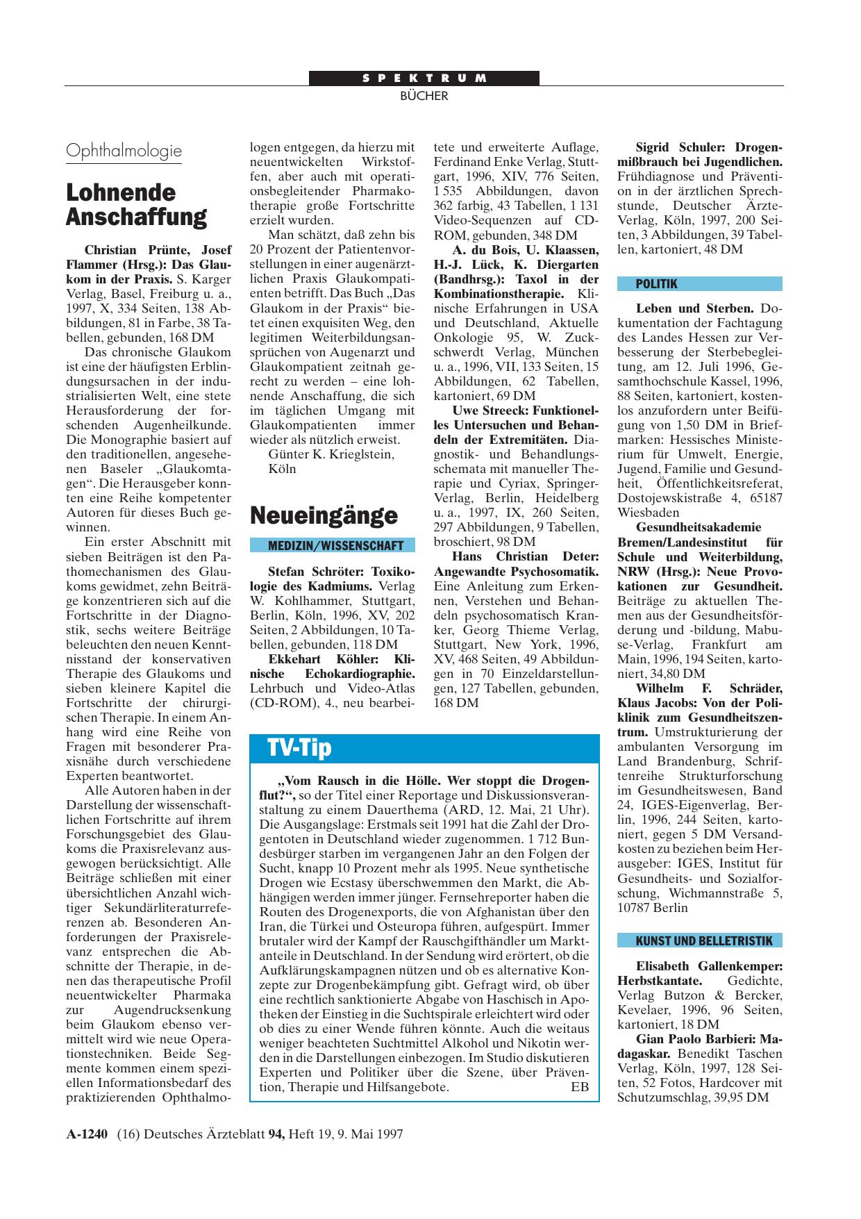 Vorschauseite 1: Das Glaukom in der Praxis
