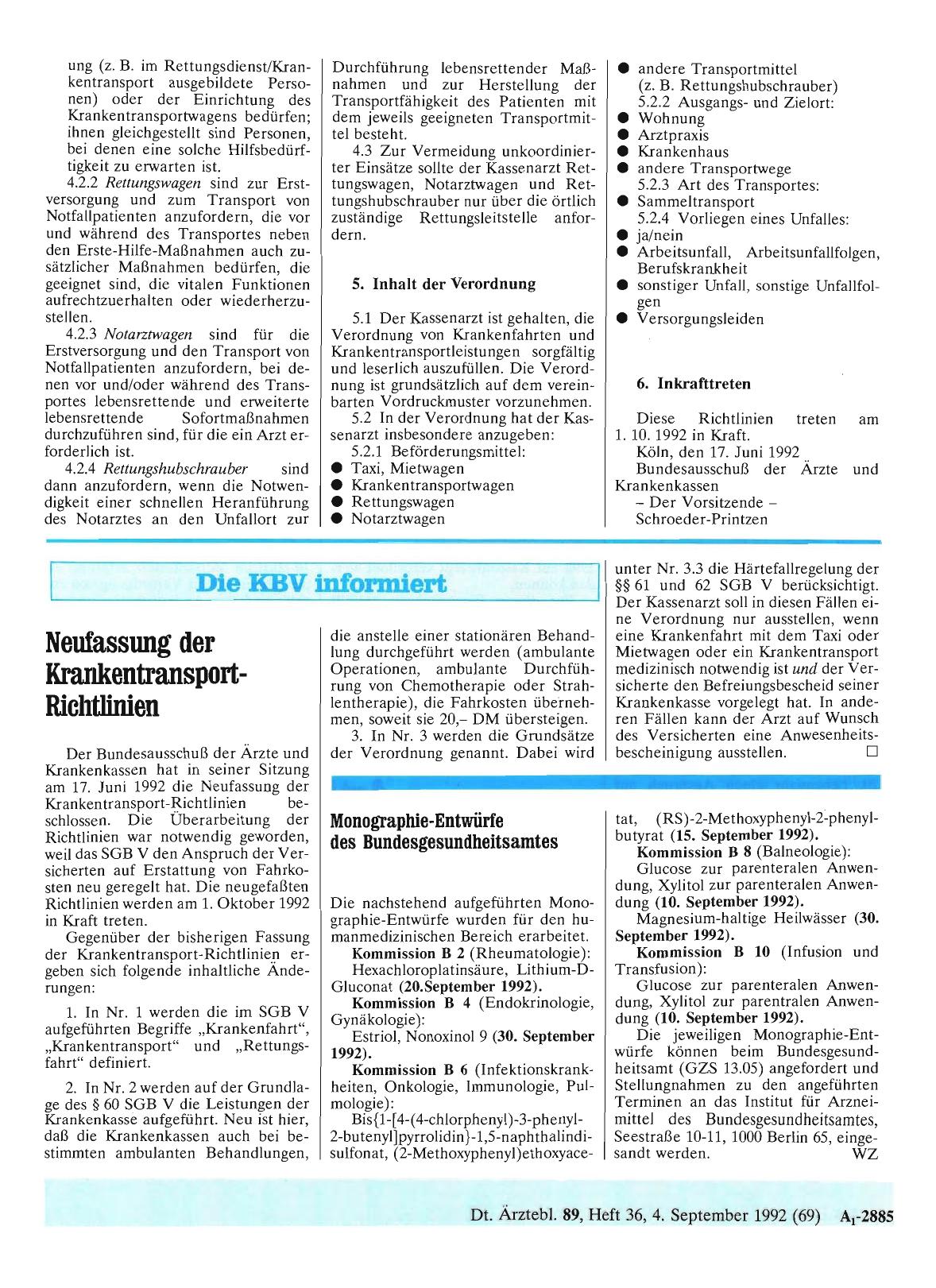 Vorschauseite 1: Monographie-Entwürfe des Bundesgesundheitsamtes