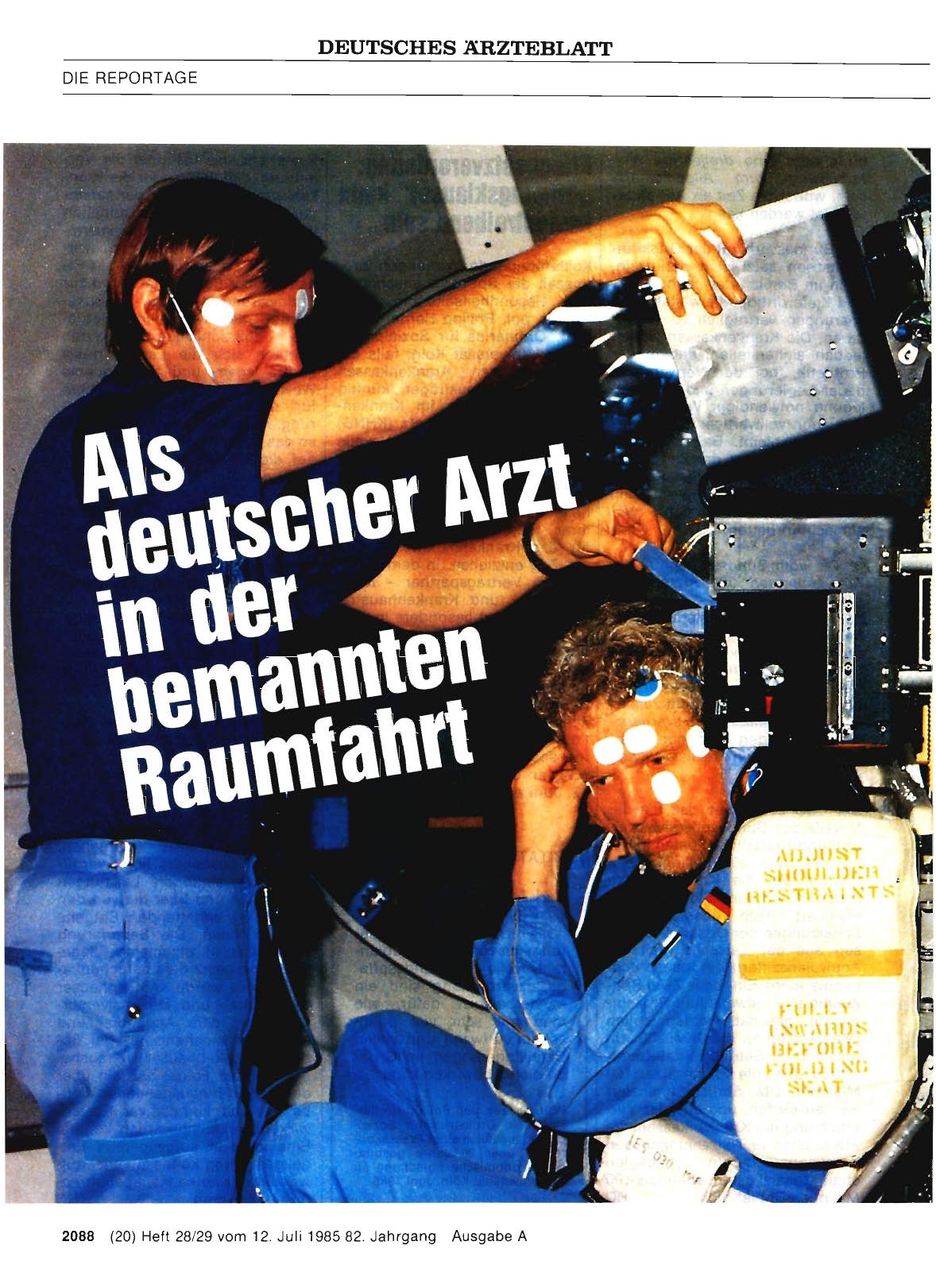 Vorschauseite 1: Als deutscher Arzt in der bemannten Raumfahrt