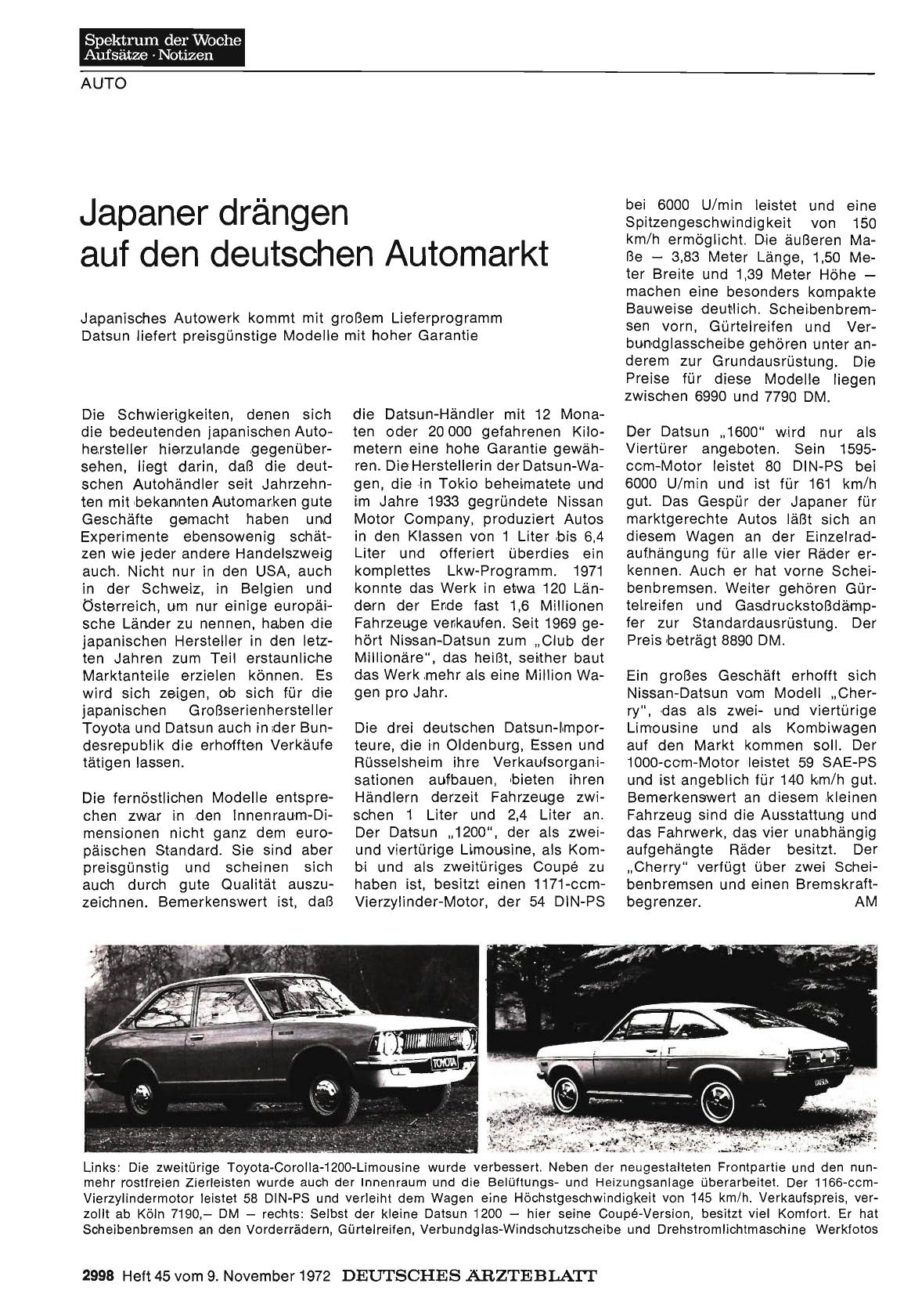 Vorschauseite 1: Japaner drängen auf den deutschen Automarkt