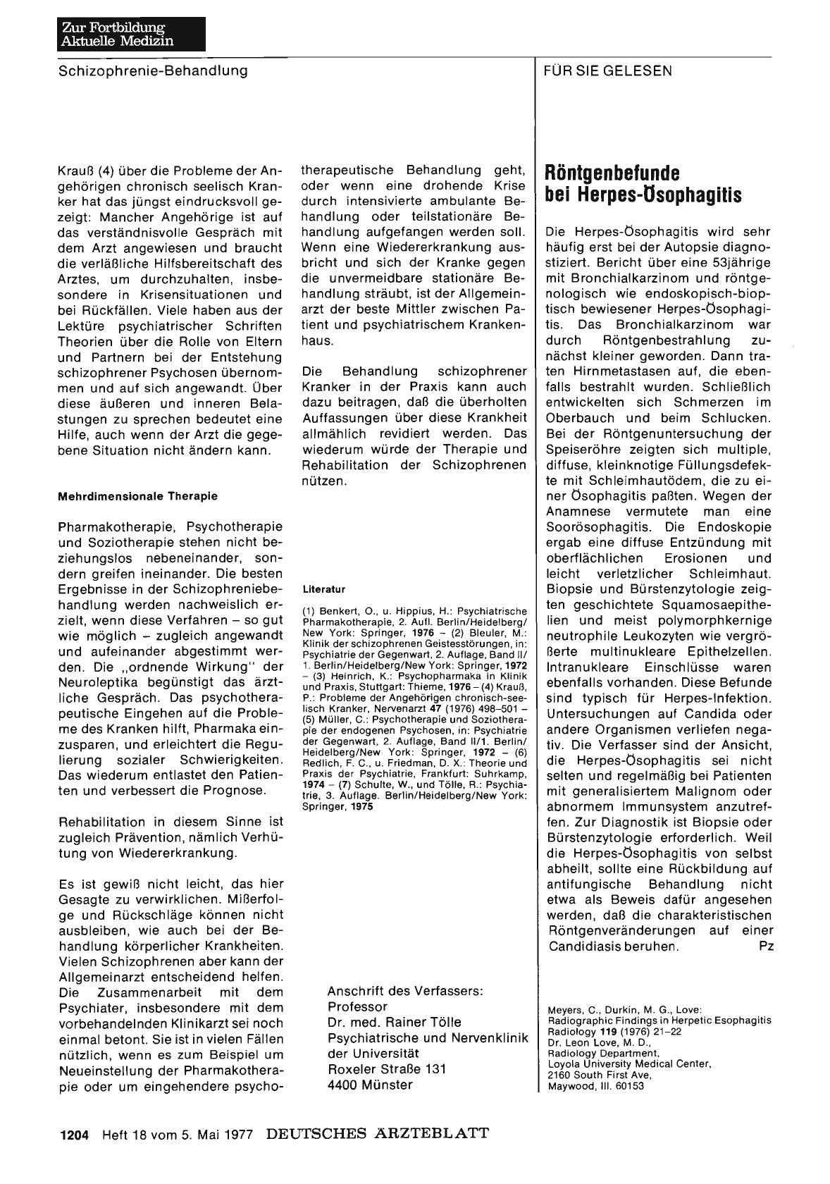 Vorschauseite 1: Röntgenbefunde bei Herpes-Dsophagitis
