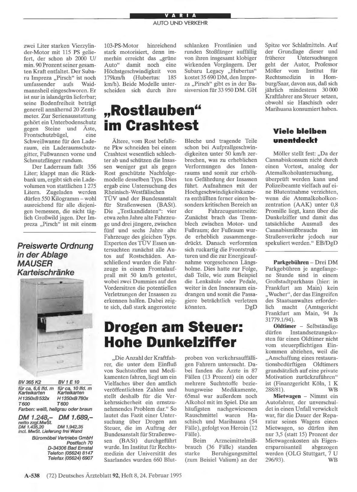 Vorschauseite 1: Drogen am Steuer: Hohe Dunkelziffer
