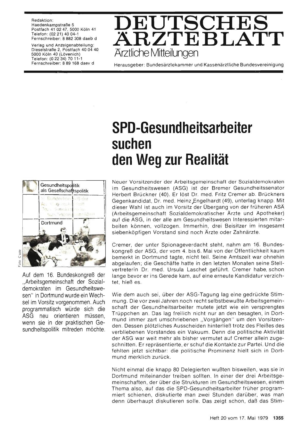Vorschauseite 1: SPD-Gesundheitsarbeiter suchen den Weg zur Realität