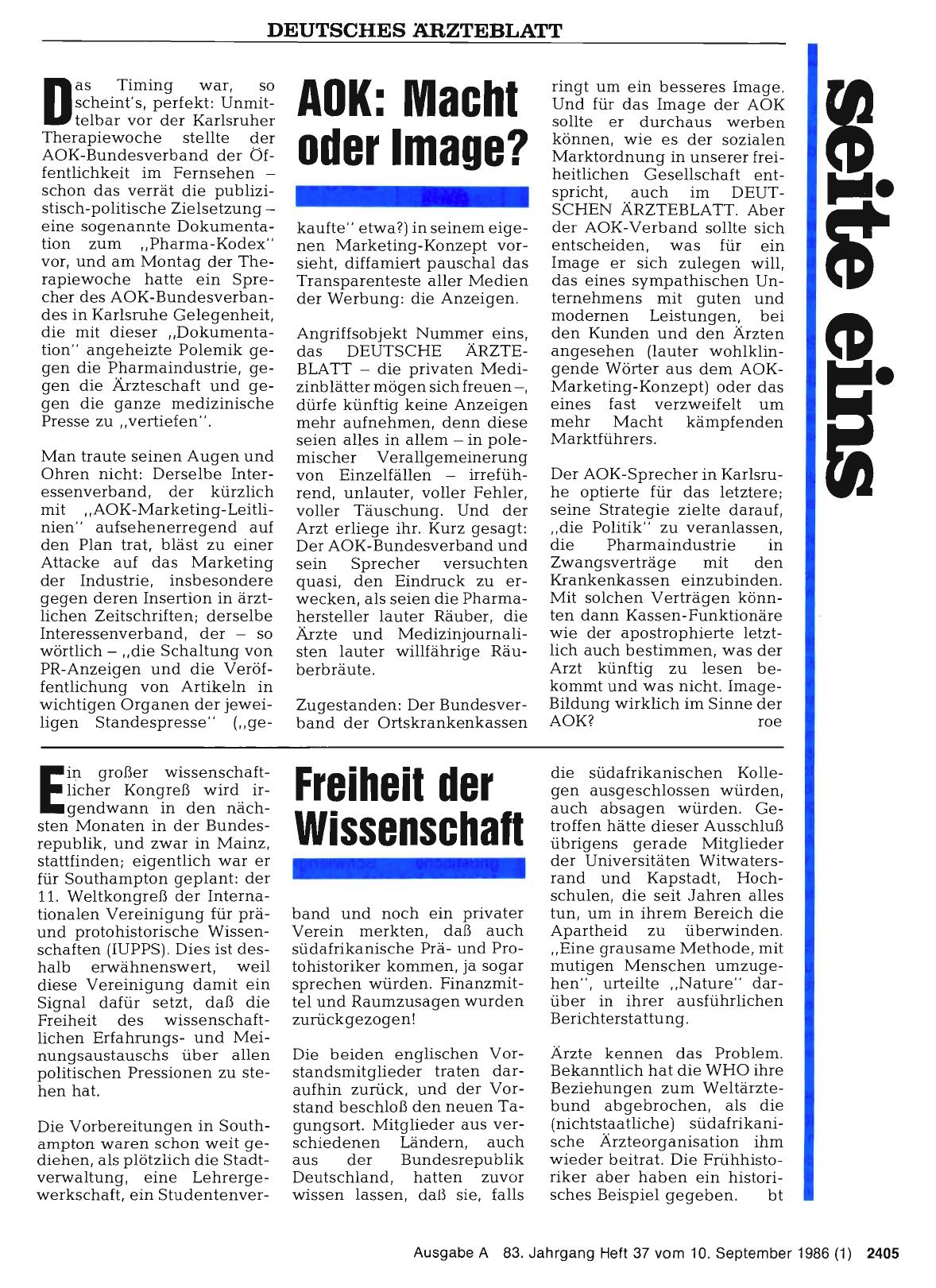 Vorschauseite 1: AOK: Macht oder Image?