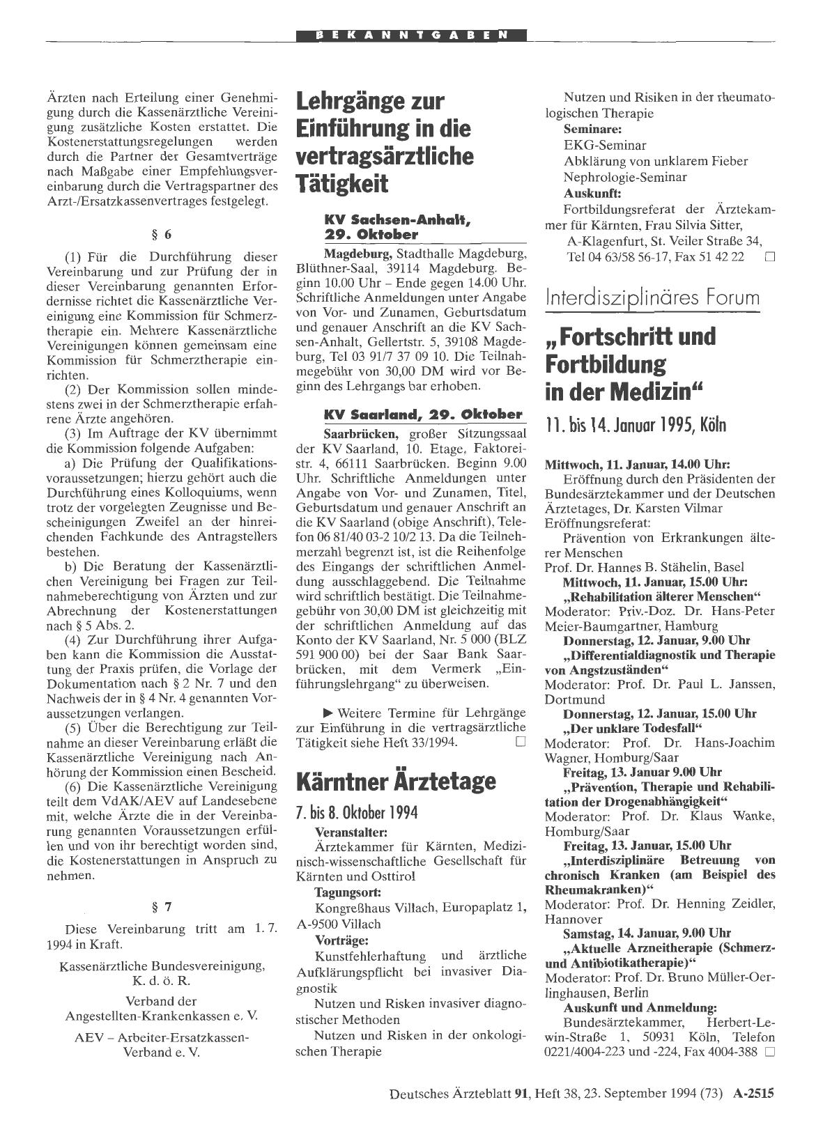 Vorschauseite 1: Kärntner Ärztetage