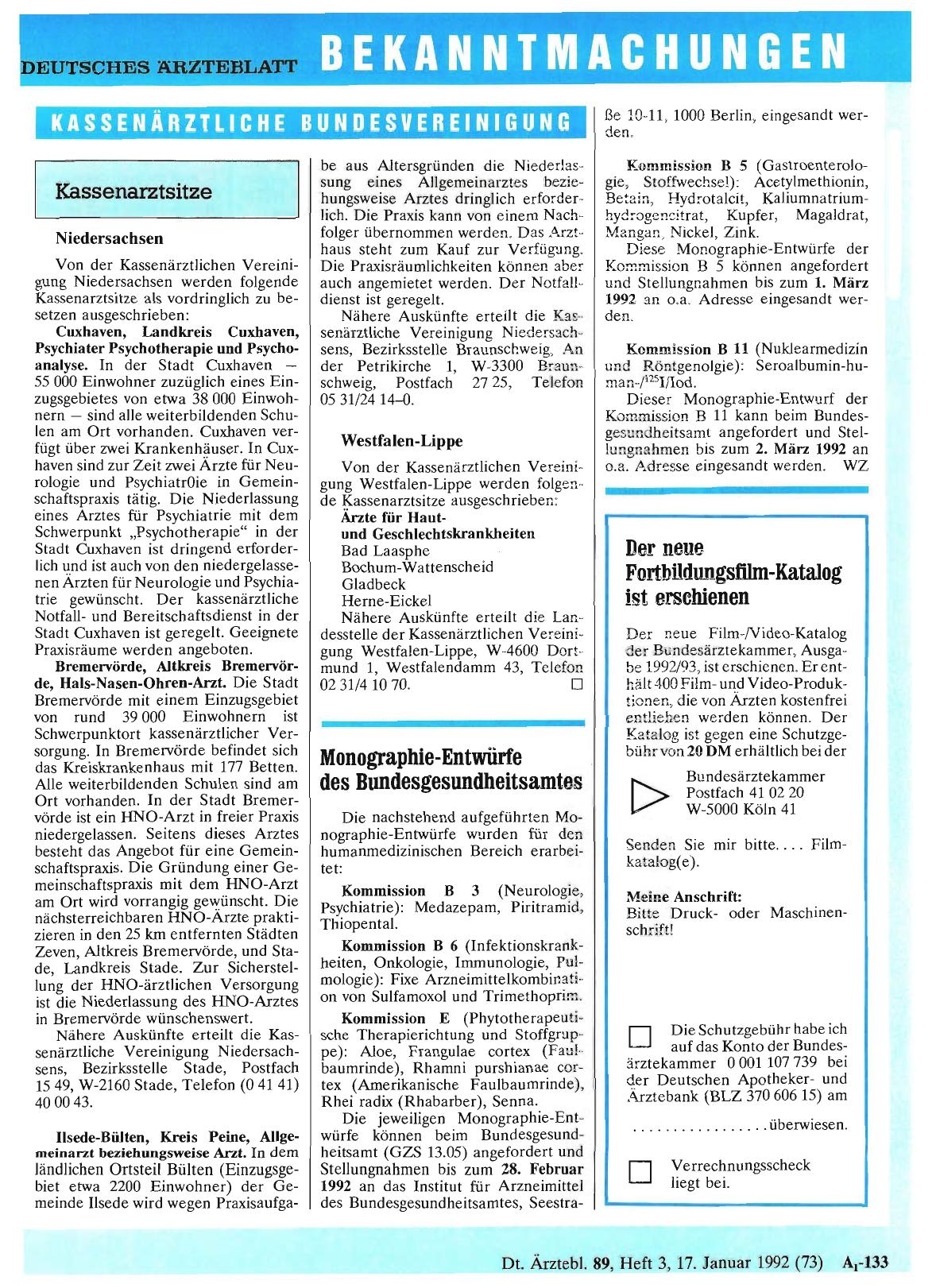 Vorschauseite 1: Kassenarztsitze