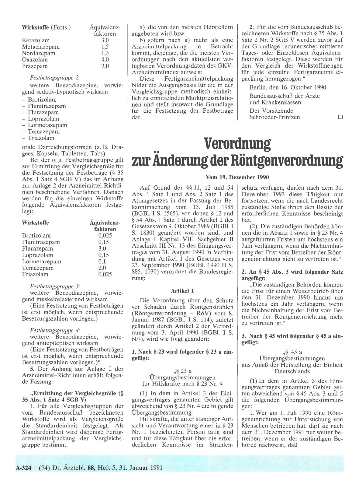 Vorschauseite 1: Verordnung zur Änderung der Röntgenverordnung