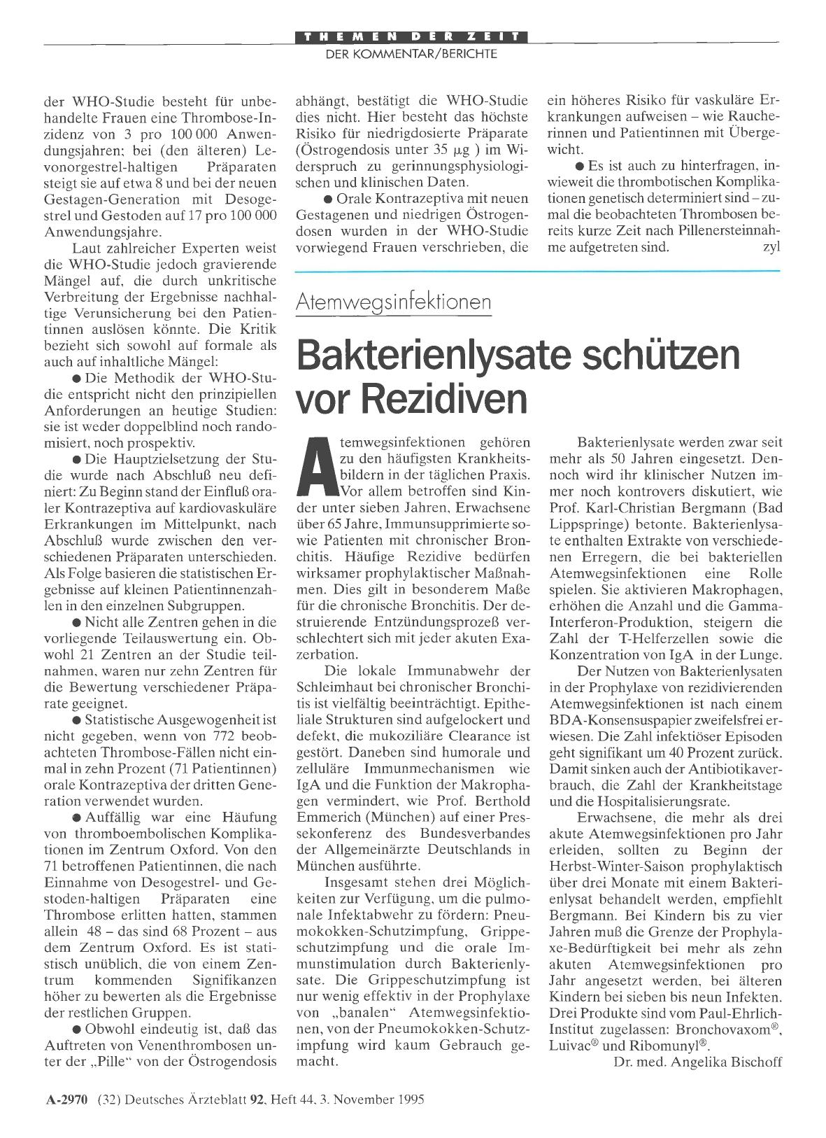 Vorschauseite 1: Atemwegsinfektionen Bakterienlysate schützen vor Rezidiven