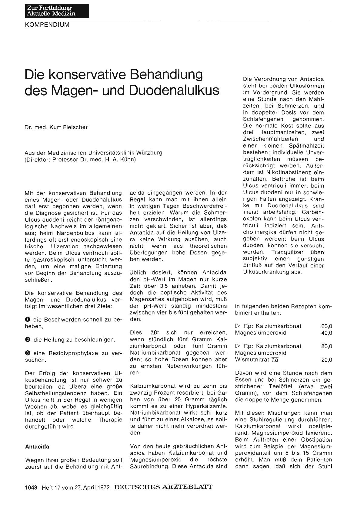 Vorschauseite 1: Die konservative Behandlung des Magenund Duodenalulkus