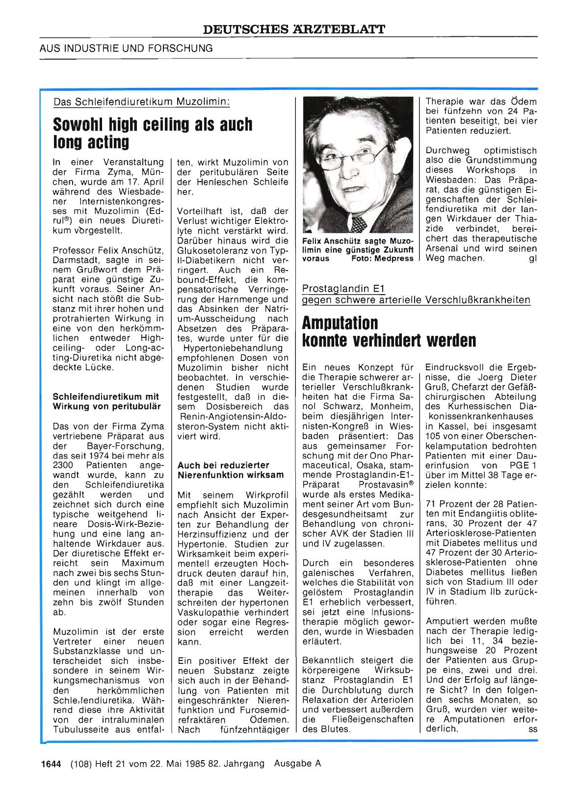 Vorschauseite 1: Das Schleifendiuretikum Muzolimin: Sowohl high ceiling als auch long acting