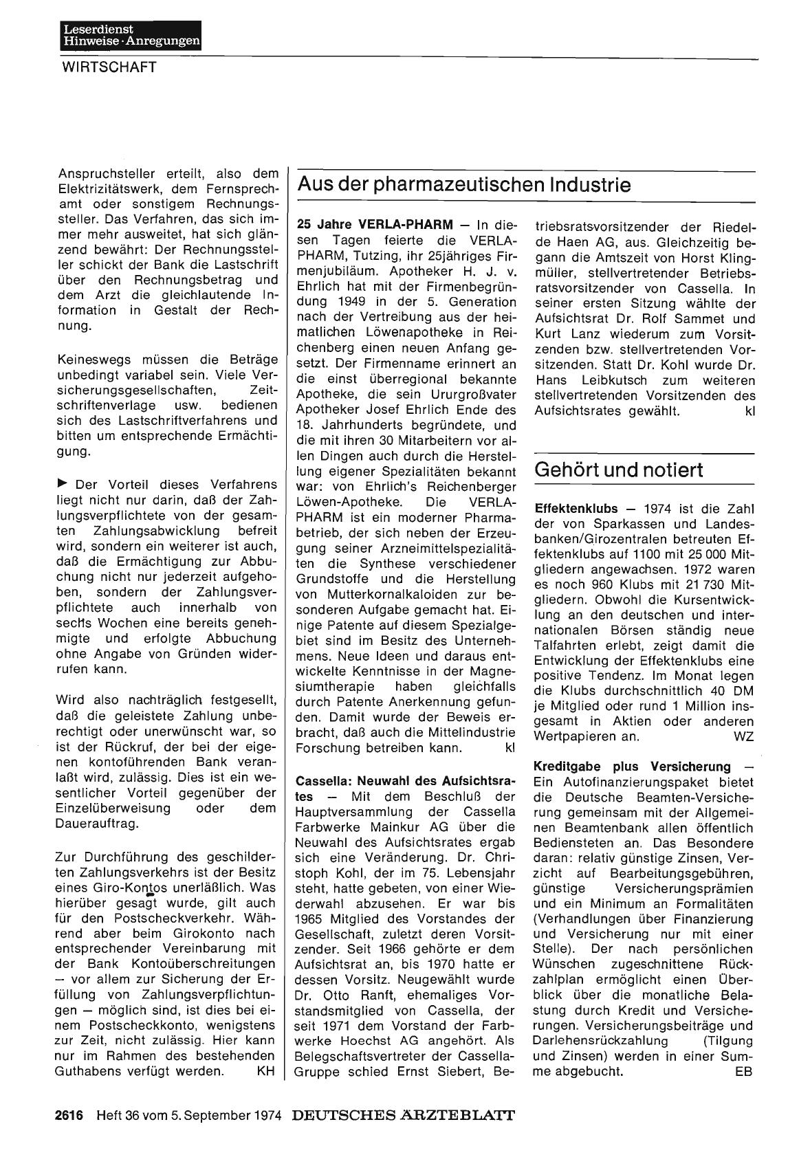 Vorschauseite 1: Aus der pharmazeutischen Industrie