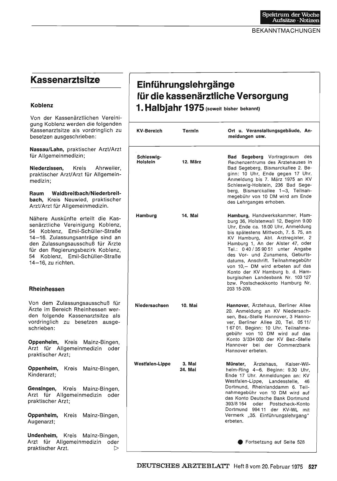 Vorschauseite 1: Kassenarztsitze