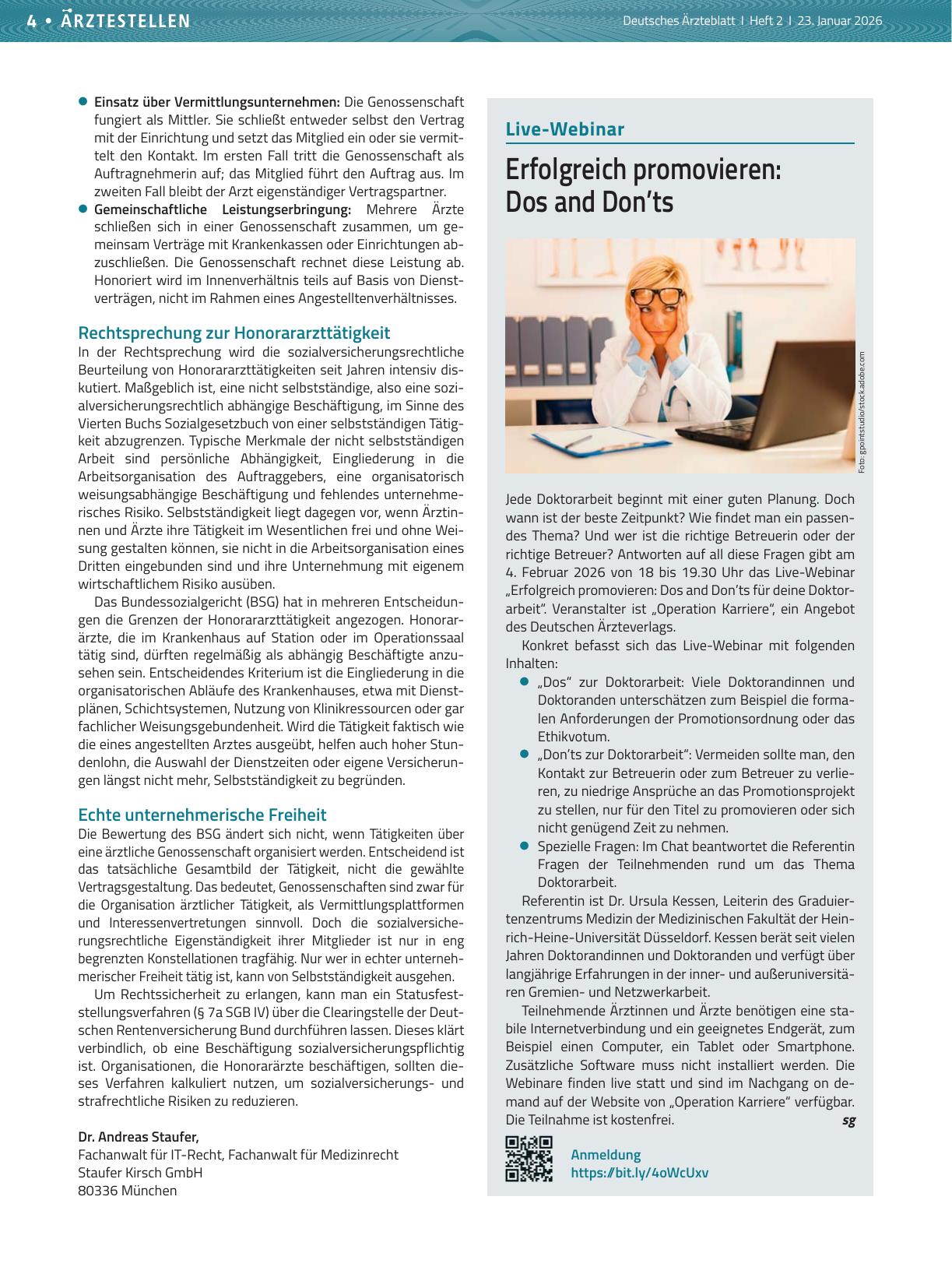 Vorschauseite 1: Live-Webinar: Erfolgreich promovieren — Dos and Don’ts