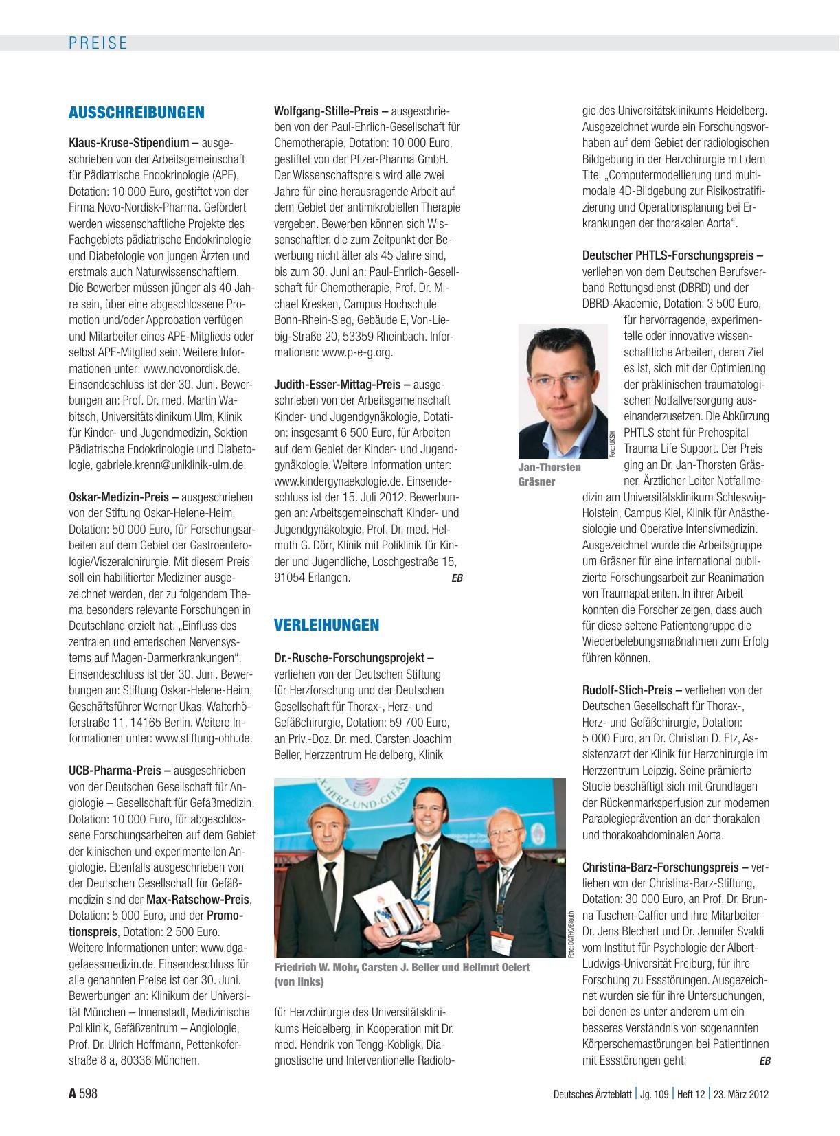 Vorschauseite 1: Verleihungen
