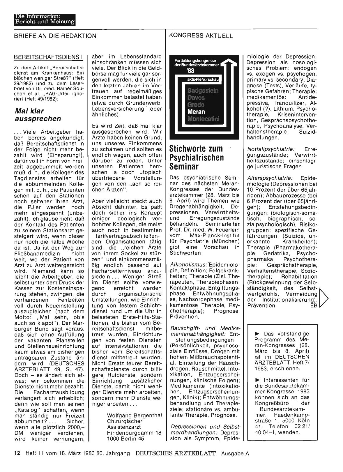 Vorschauseite 1: BEREITSCHAFTSDIENST: Mal klar aussprechen
