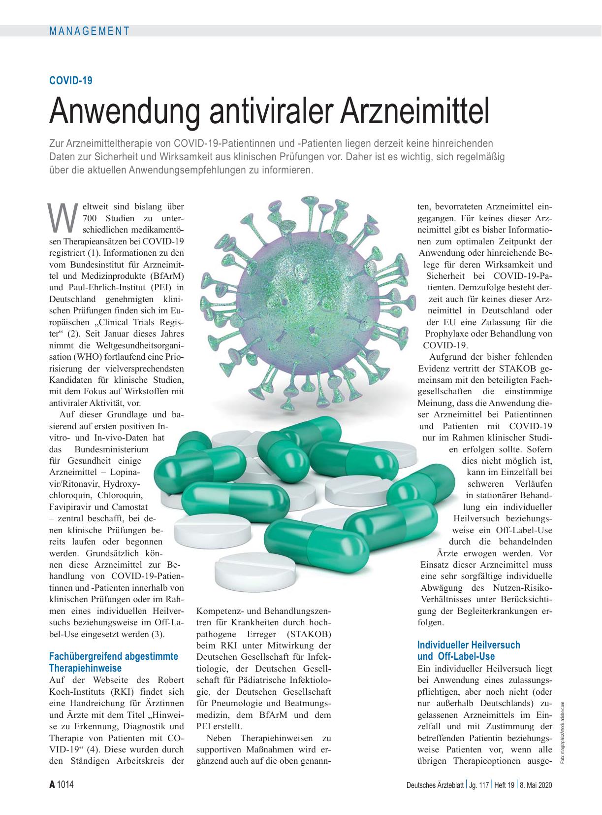 Vorschauseite 1: COVID-19: Anwendung antiviraler Arzneimittel