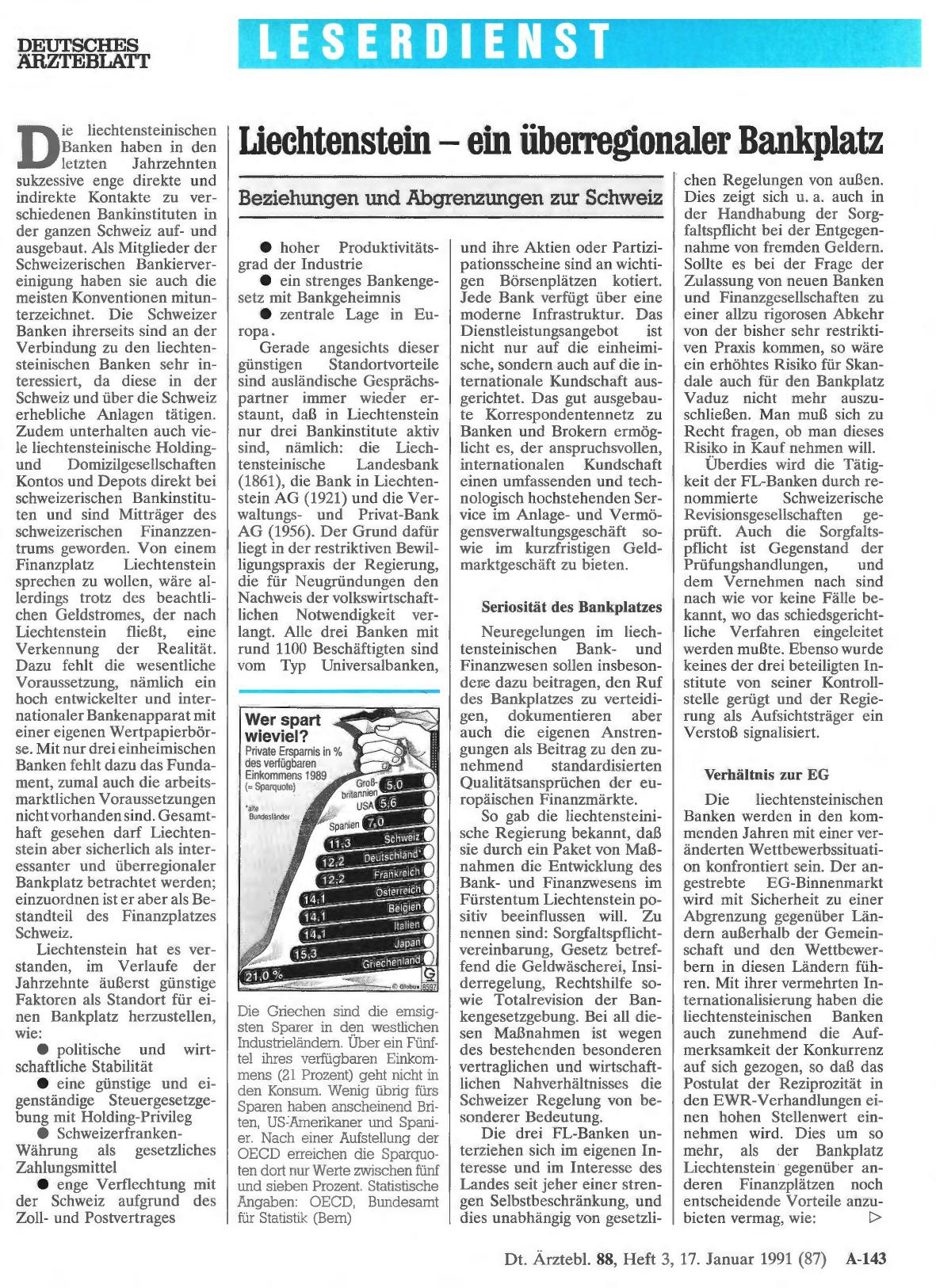Vorschauseite 1: Wer spart wieviel?