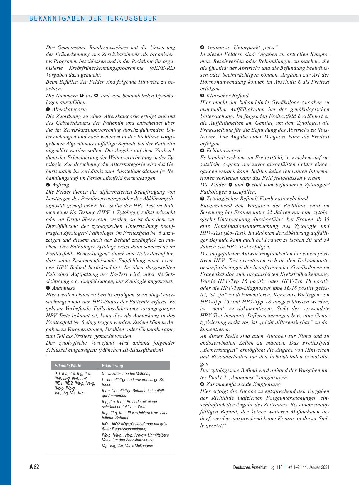 Vorschauseite 3: 59. Änderung der Vereinbarung über Vordrucke für die vertragsärztliche Versorgung vom 1. April 1995 (Anlage 2 BMV-Ä)