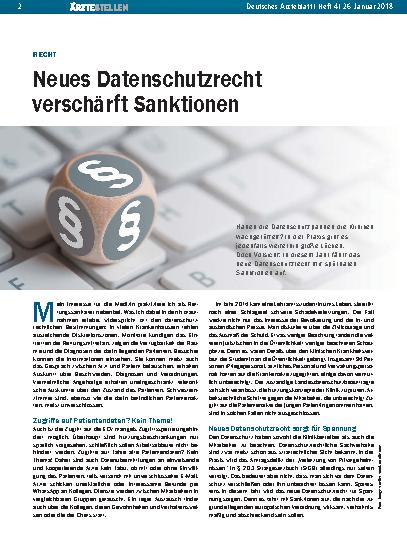 Vorschauseite 1: Recht: Neues Datenschutzrecht verschärft Sanktionen
