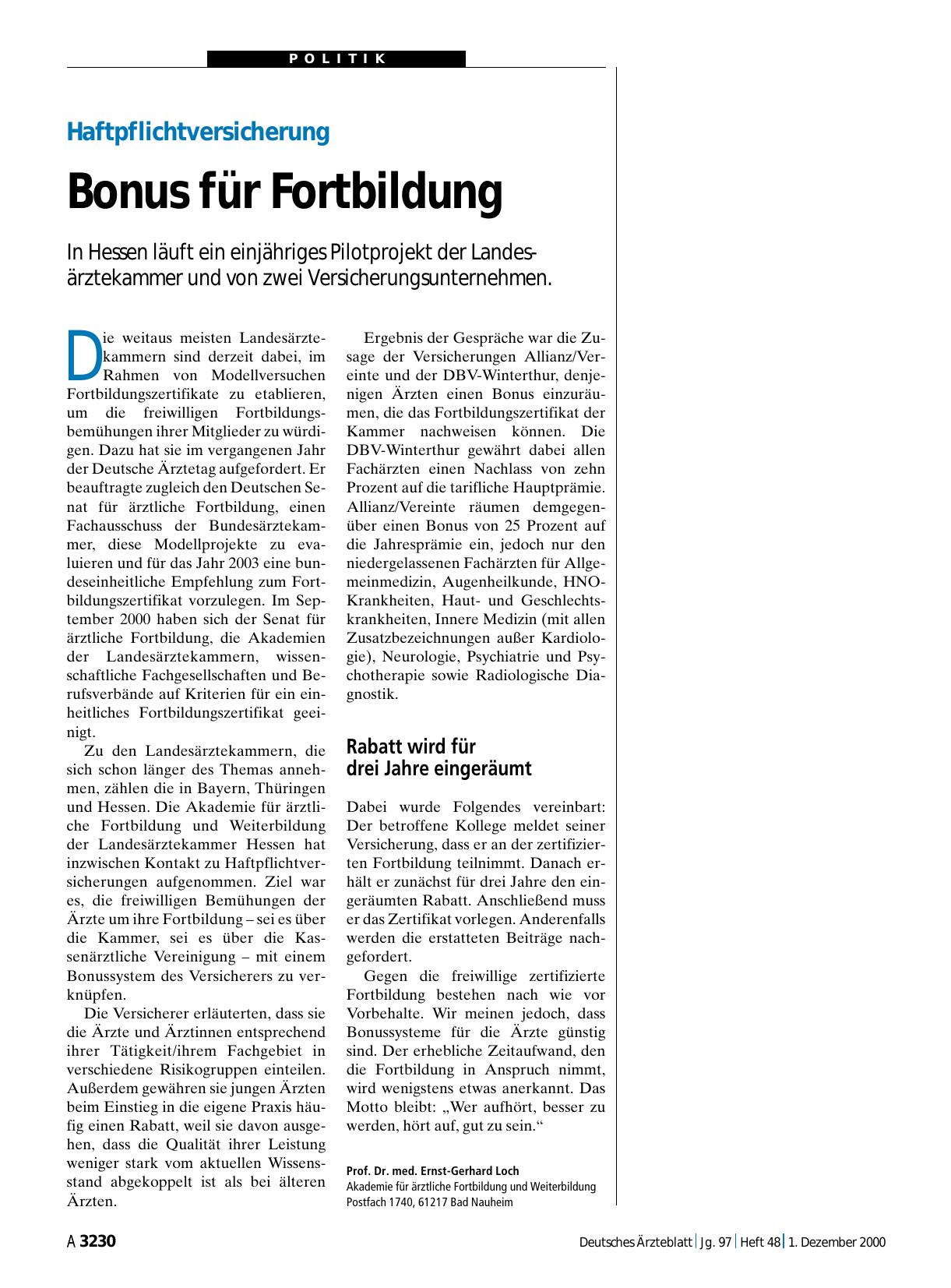 Vorschauseite 1: Haftpflichtversicherung: Bonus für Fortbildung